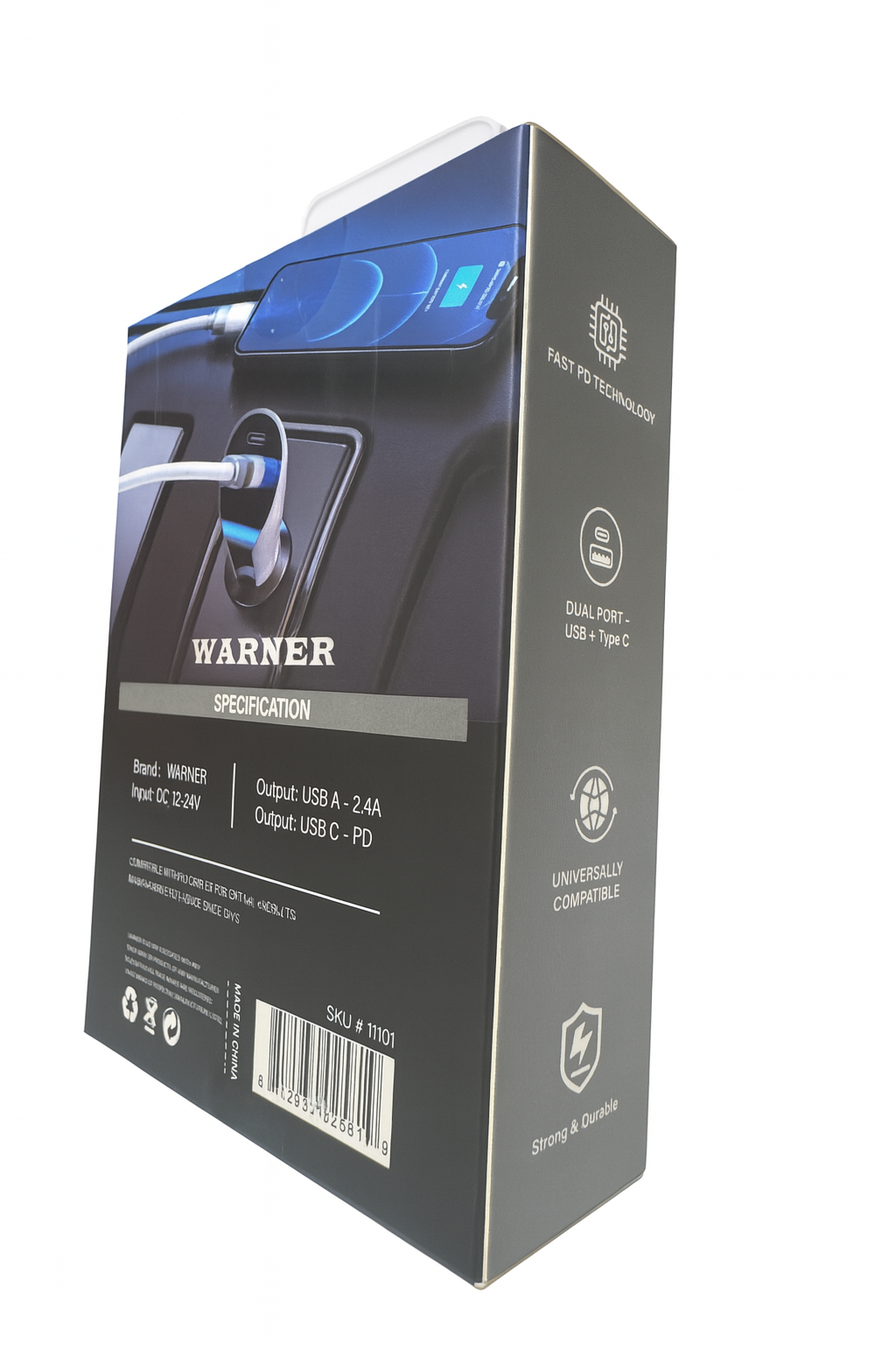 USB and Type C Car Charger - PD