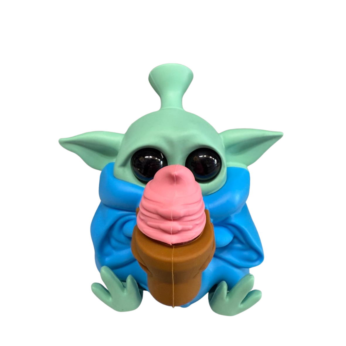 4.8'' Baby Yoda Silicone Water Pipe With Softy Ice cream