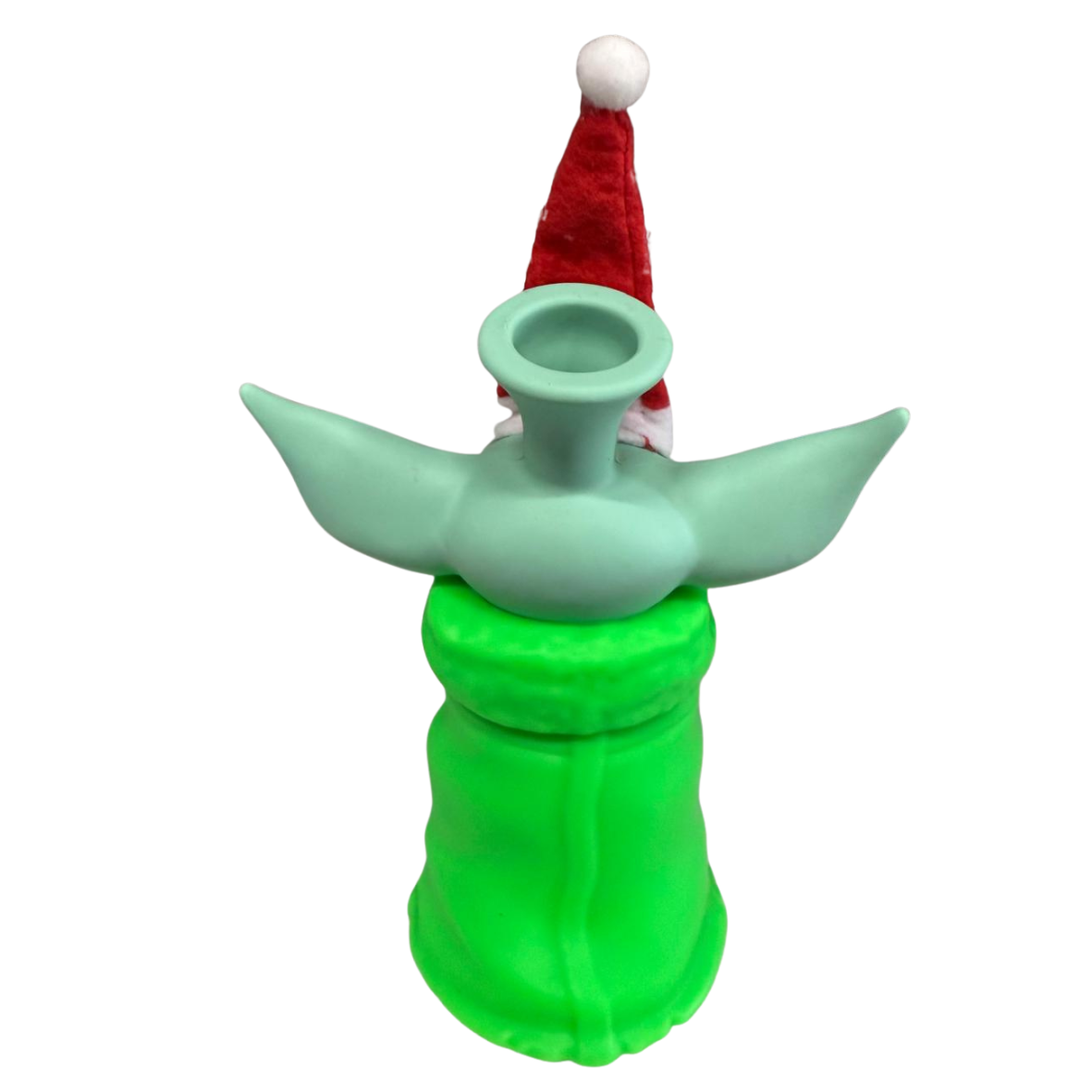5.5'' Standing Baby Yoda Silicone Water Pipe With Christmas cap