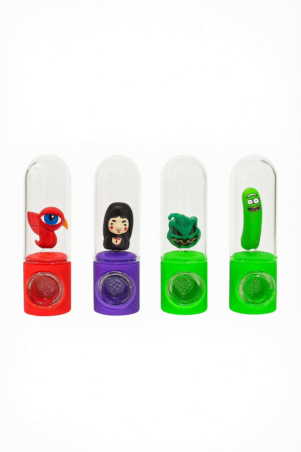  4.5'' Silicone Glass Hand Pipes with Wax Smoke Bubbler