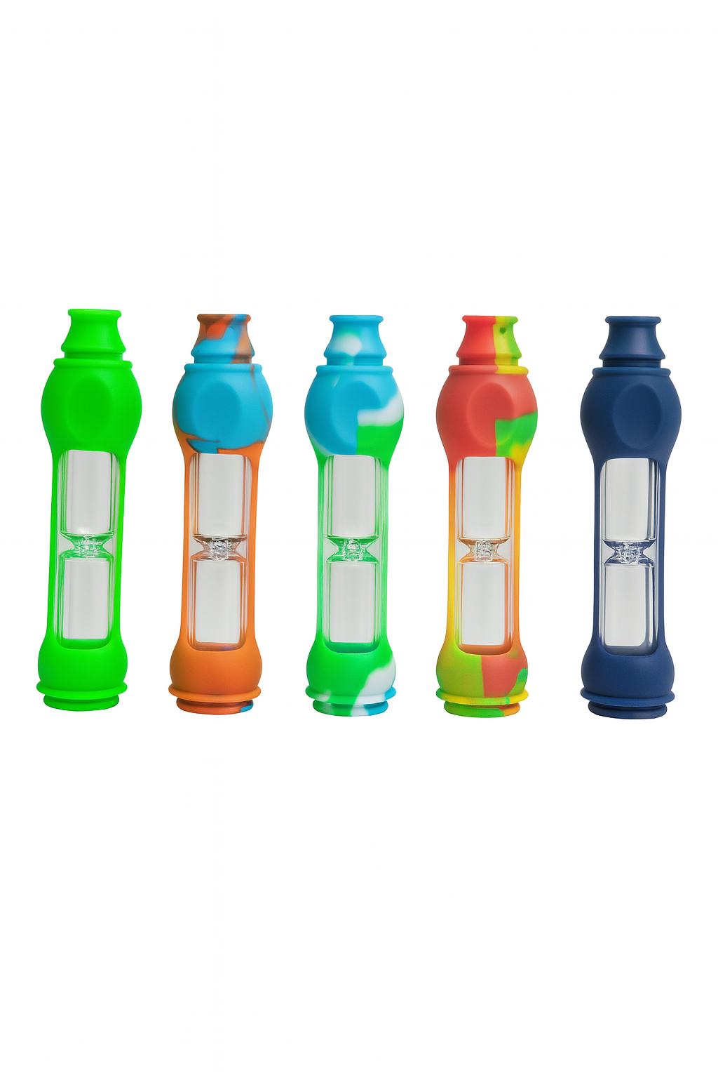 4.5'' Silicone and Glass Portable Multi-Hitter Pipe.