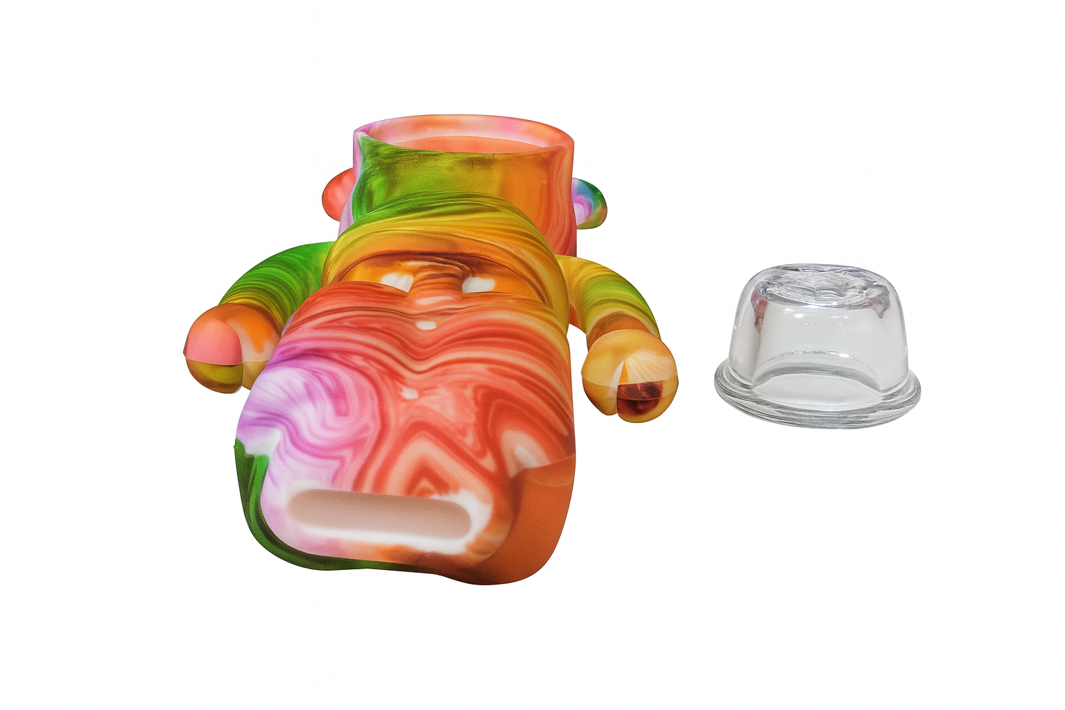 New Violent Bear Pipe Cartoon Printing Silicone Pipe 