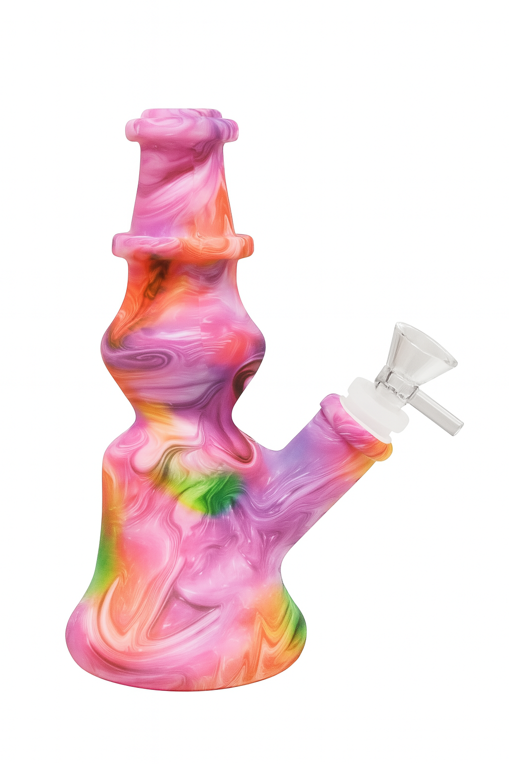 Silicone Cartoon  Water Pipe Wine Bottle Smoking Bong  With 14mm Glass Bowl