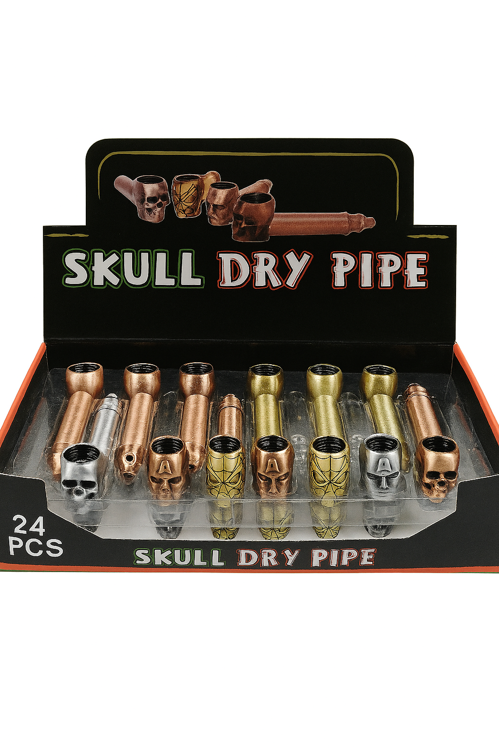 Skull Face Metal Smoking Handpipe 
