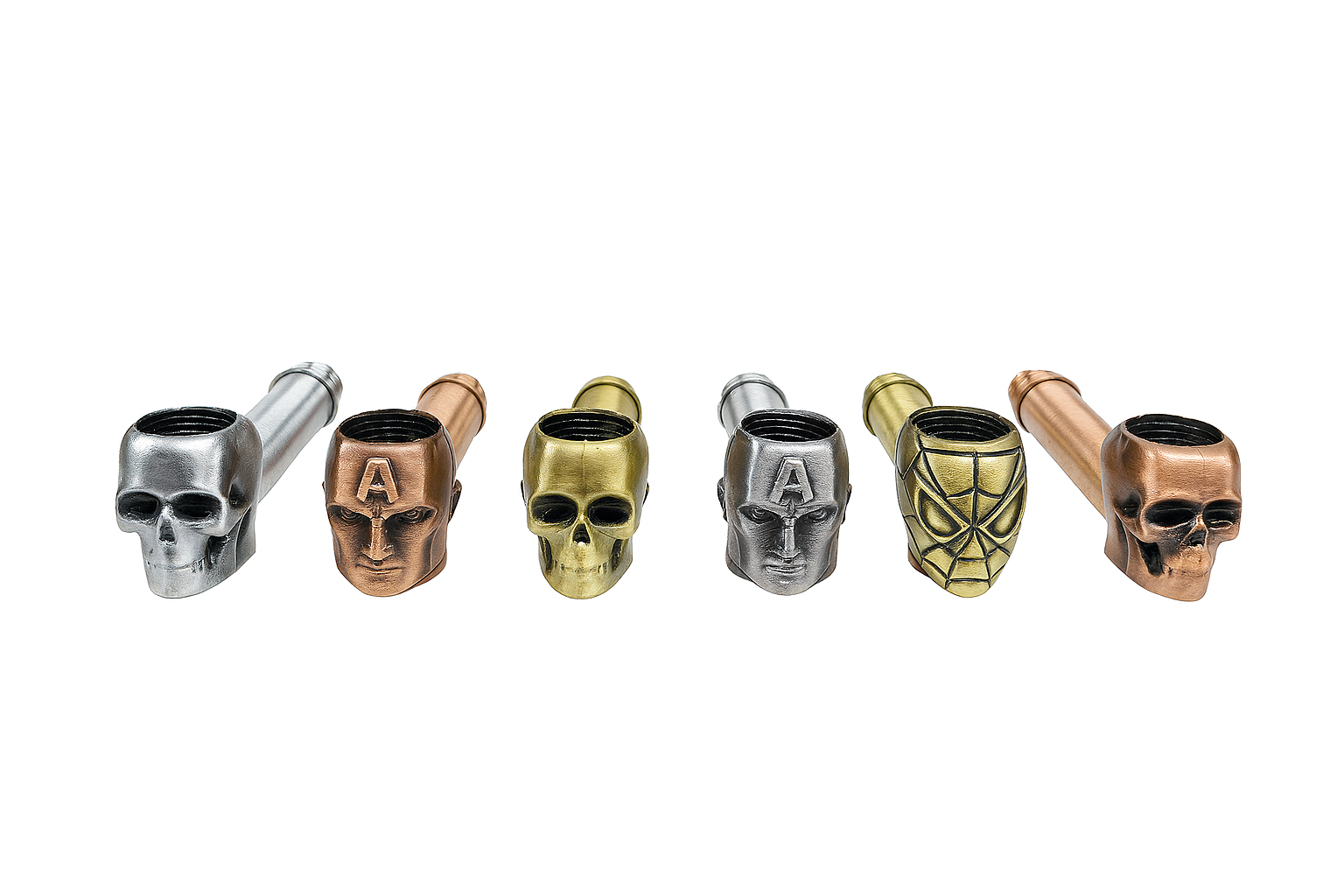 Skull Face Metal Smoking Handpipe 