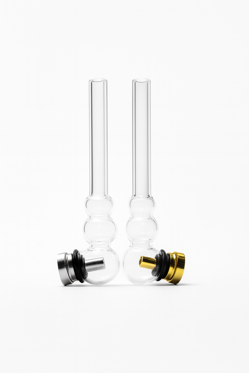 4.5'' Glass handpipe with metal head and screen