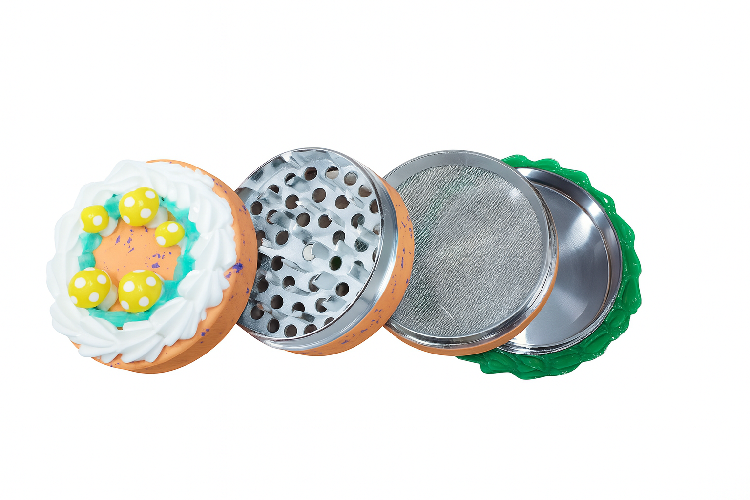 63mm Assorted 3D Cake Design Metal Grinder