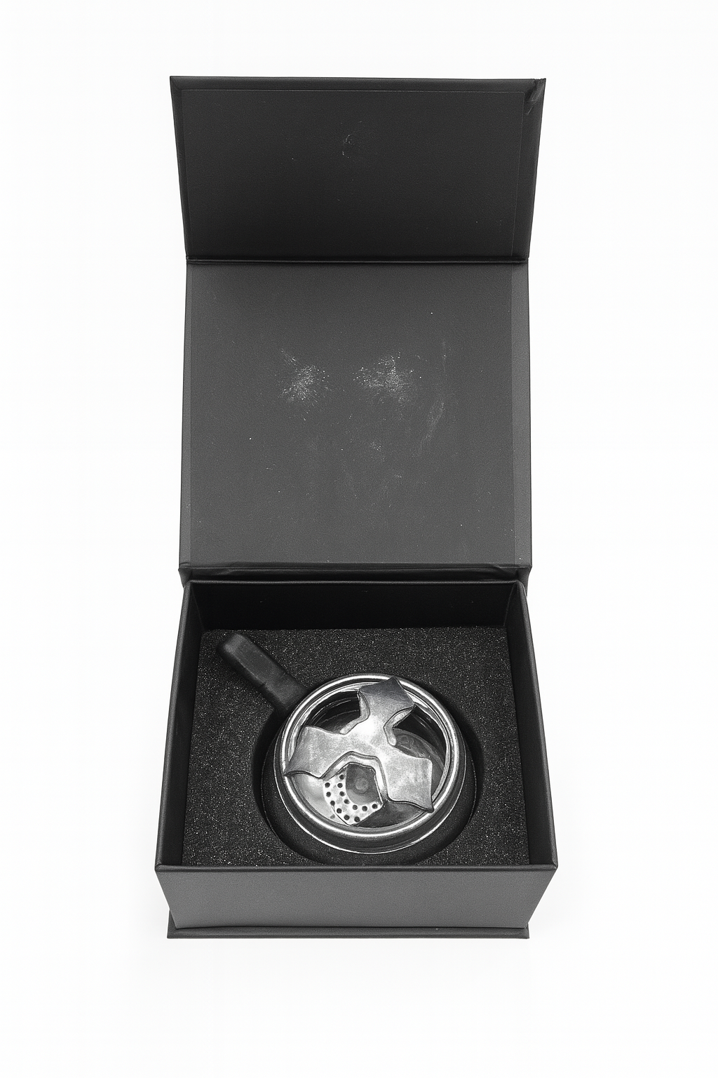 Black Windproof Hookah Charcoal Bowl Aluminum Alloy Charcoal Oven Carbon Box