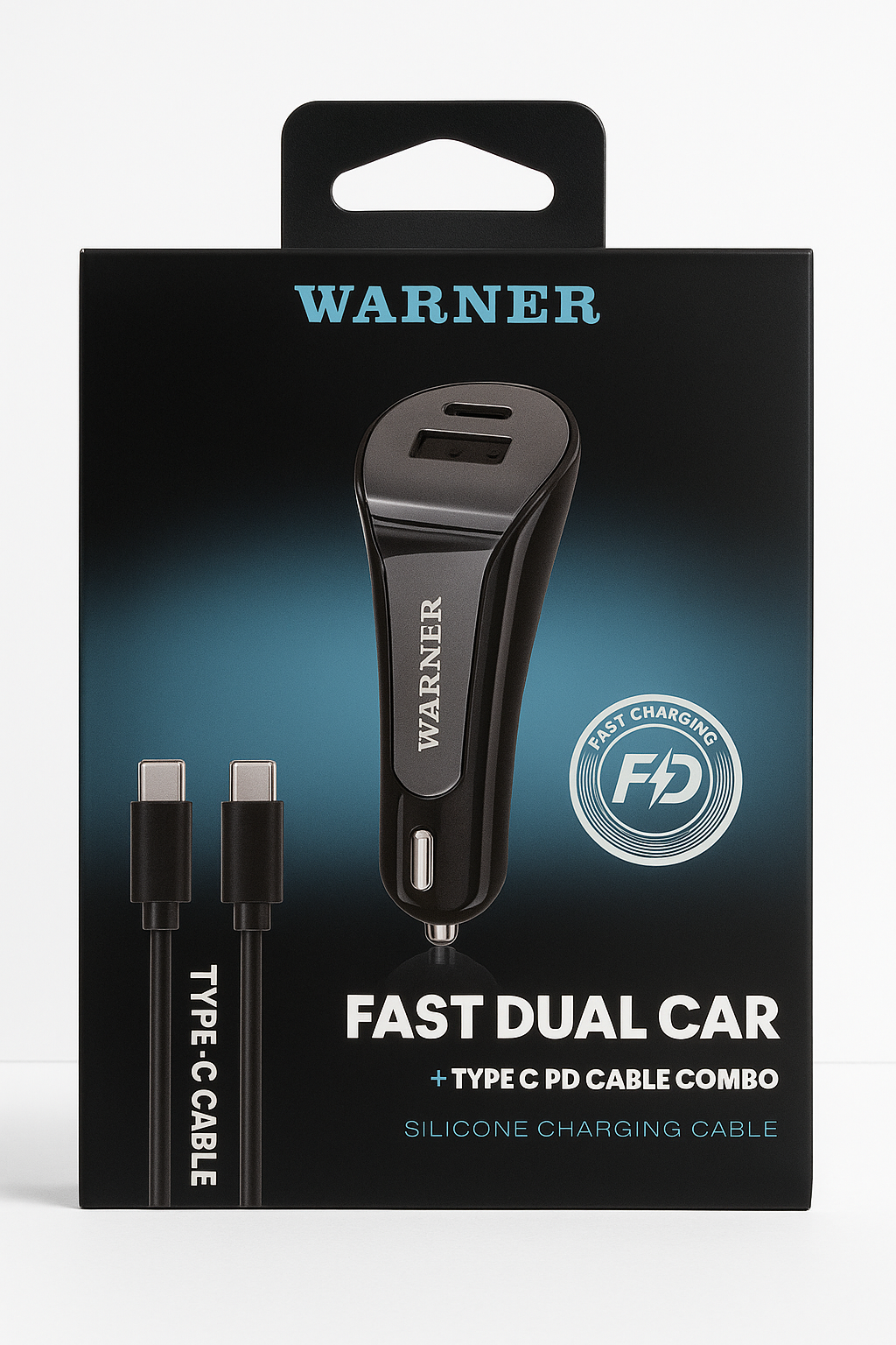 USB & C CAR CHARGER + PD TC-IP 1m Cable