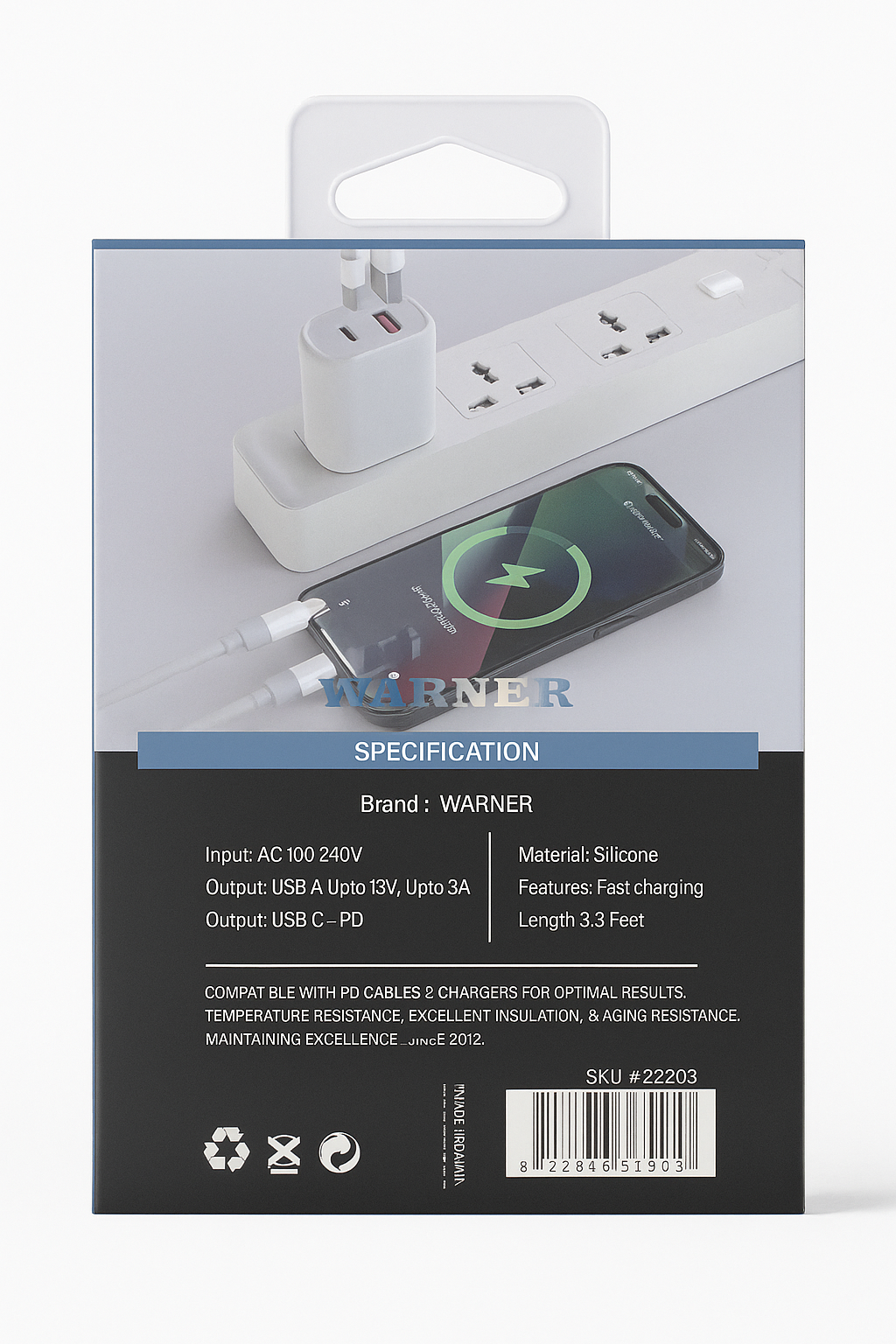 USB & C HOME CHARGER + PD TC-TC 1m cable