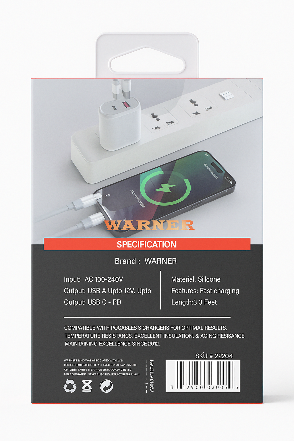 USB & C HOME Charger + PD TC - IP 1m Cable