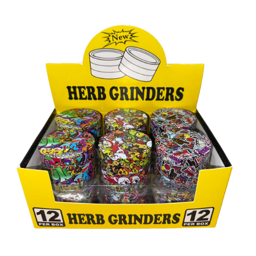 55mm Colorful Print Design Metal Herb Grinder