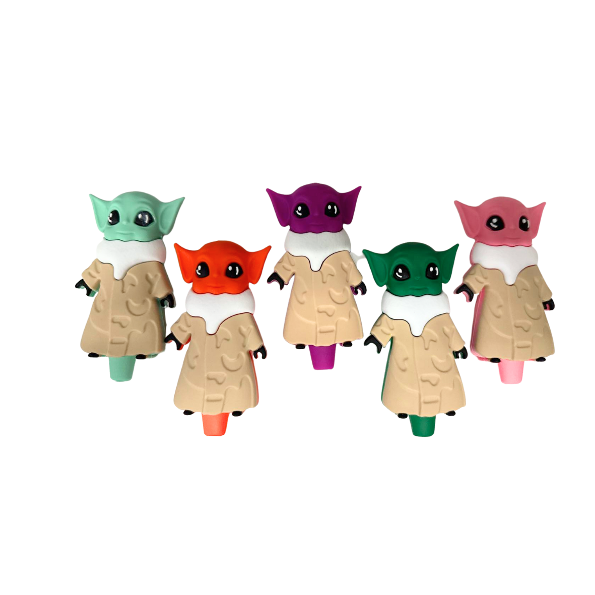 4'' Baby Yoda Silicone Hand Pipe With Replacement Glass