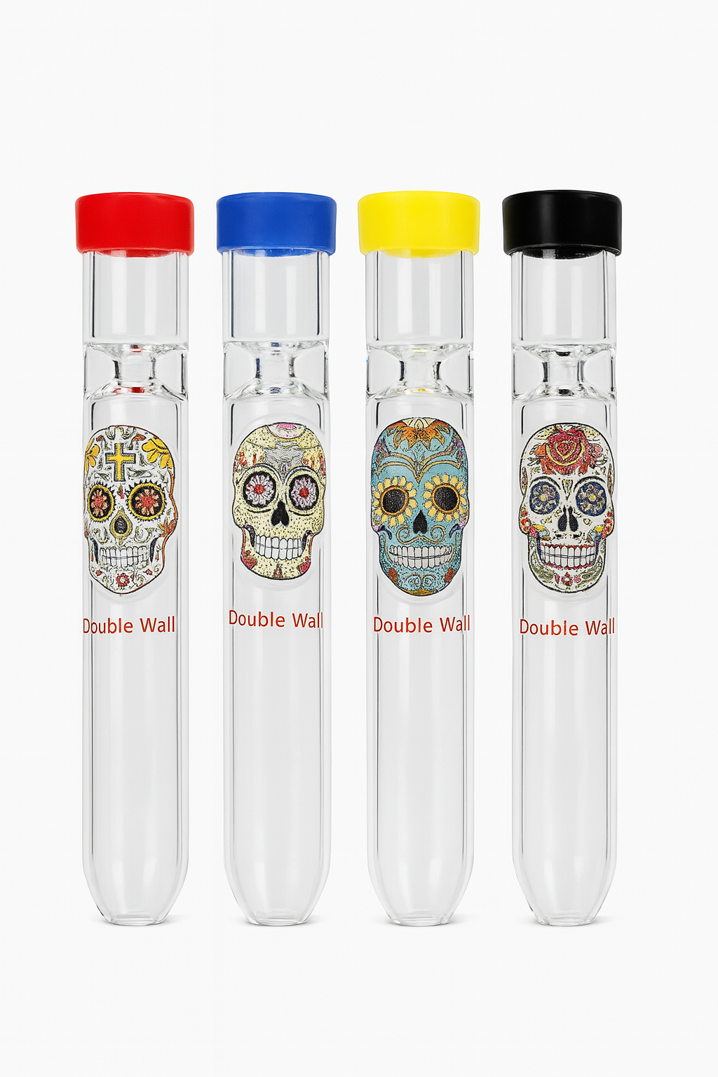 Skull Glass Chillum with Cap