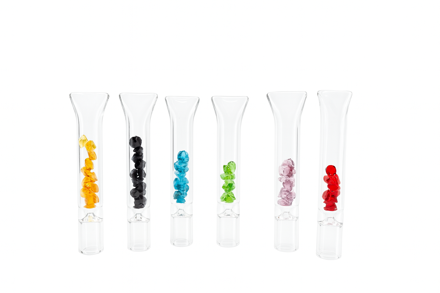 2.5'' Colorful Glass Straight Chillum Pipe with Crystal