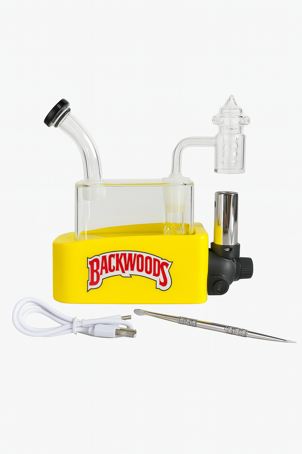 Smoke Set W/ 7''x7" Oil Rig Built-in Torch and Lights