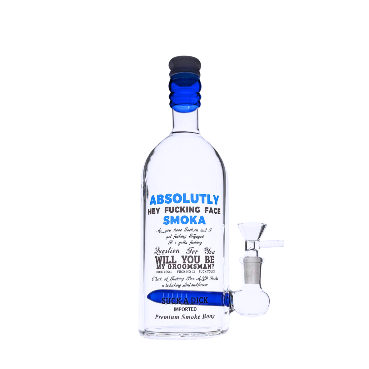 6″ Wine Bottle Design Glass Bong