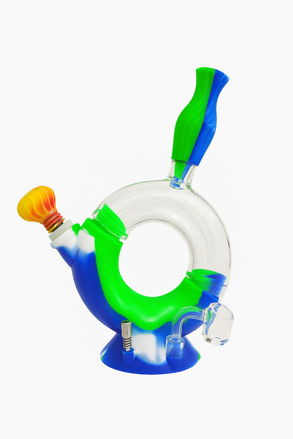 11'' Tilt Silicone Donut Water Pipe n Nectar Collector