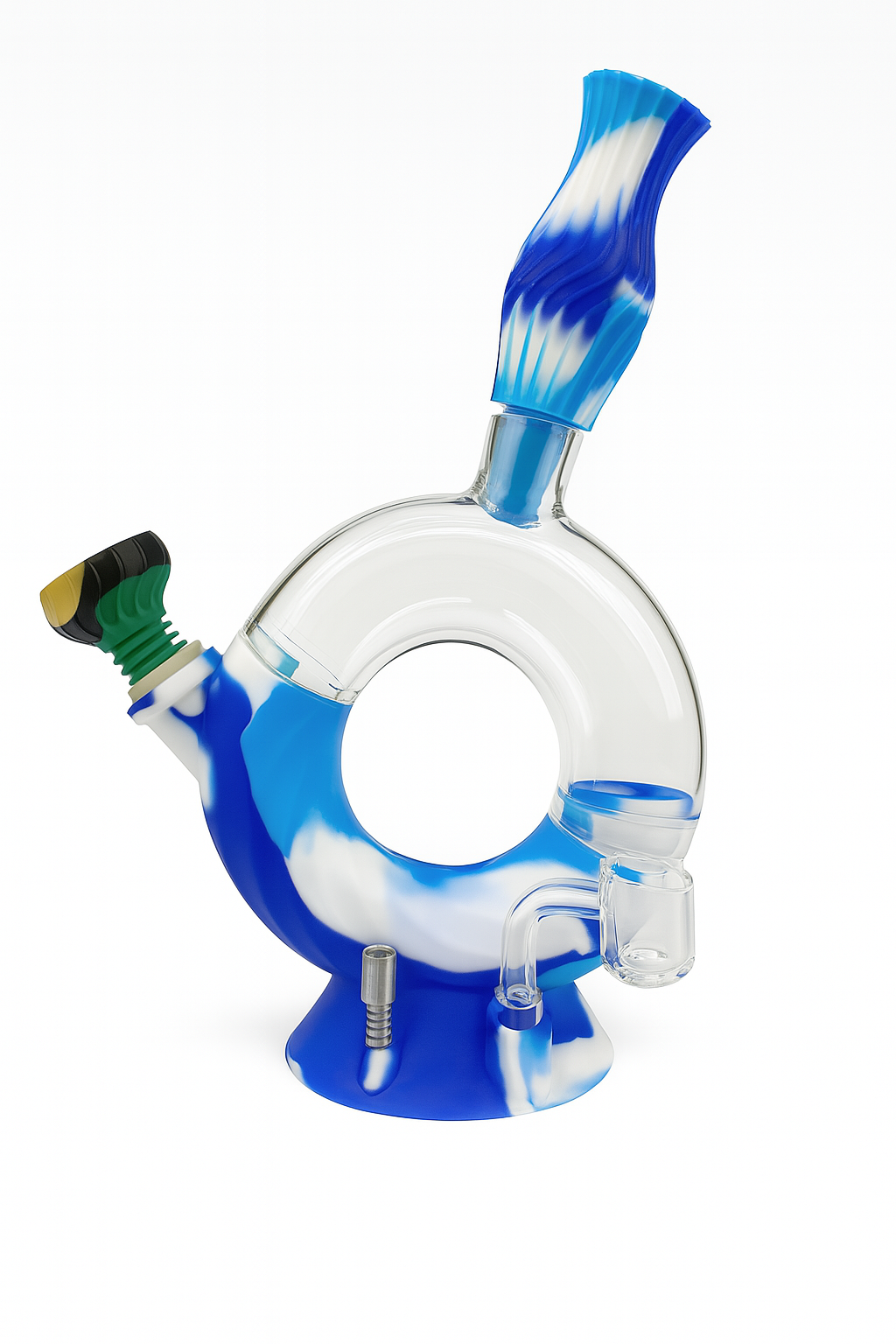 11'' Tilt Silicone Donut Water Pipe n Nectar Collector