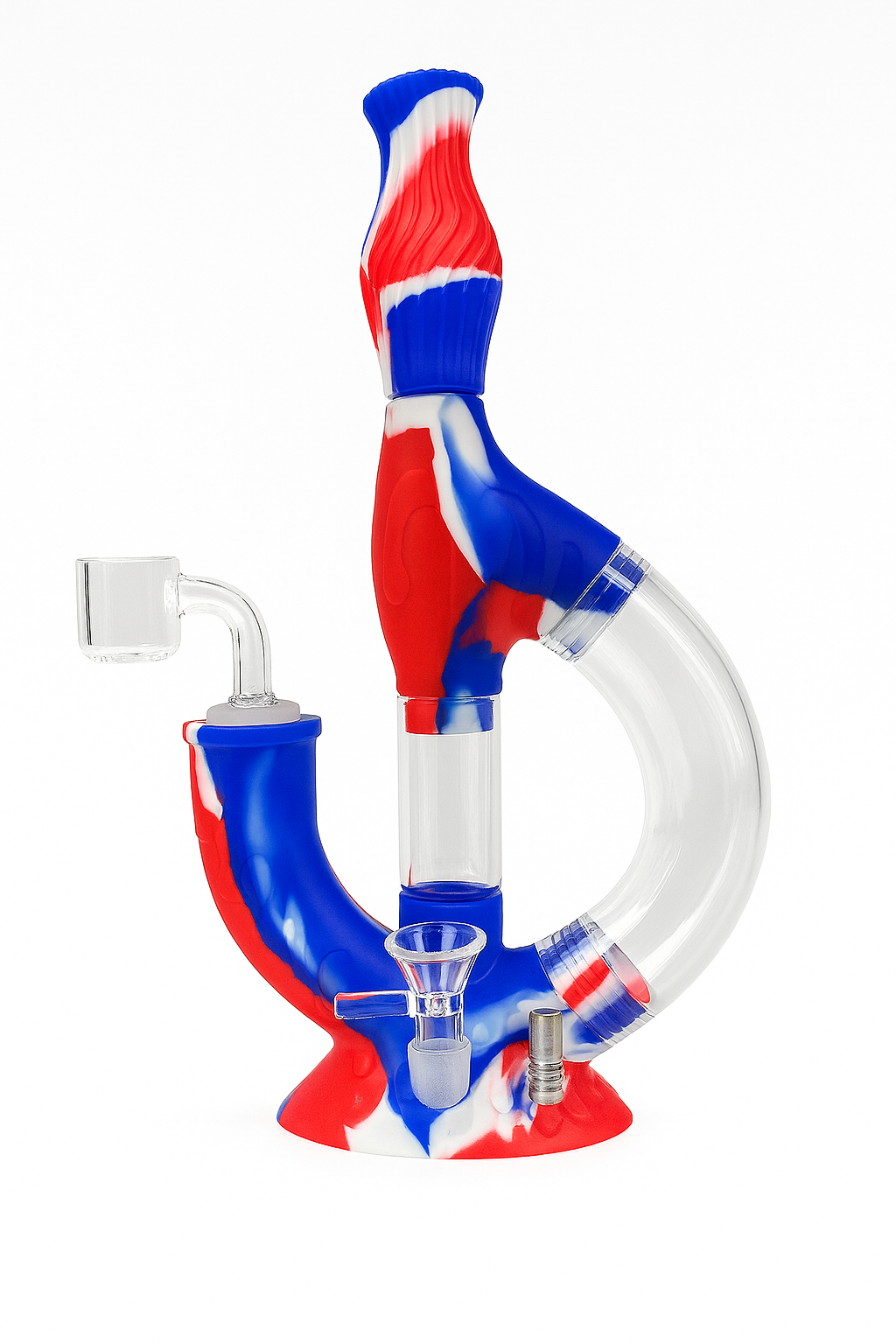 11'' Straight Silicone Donut Water Pipe n Nectar Collector