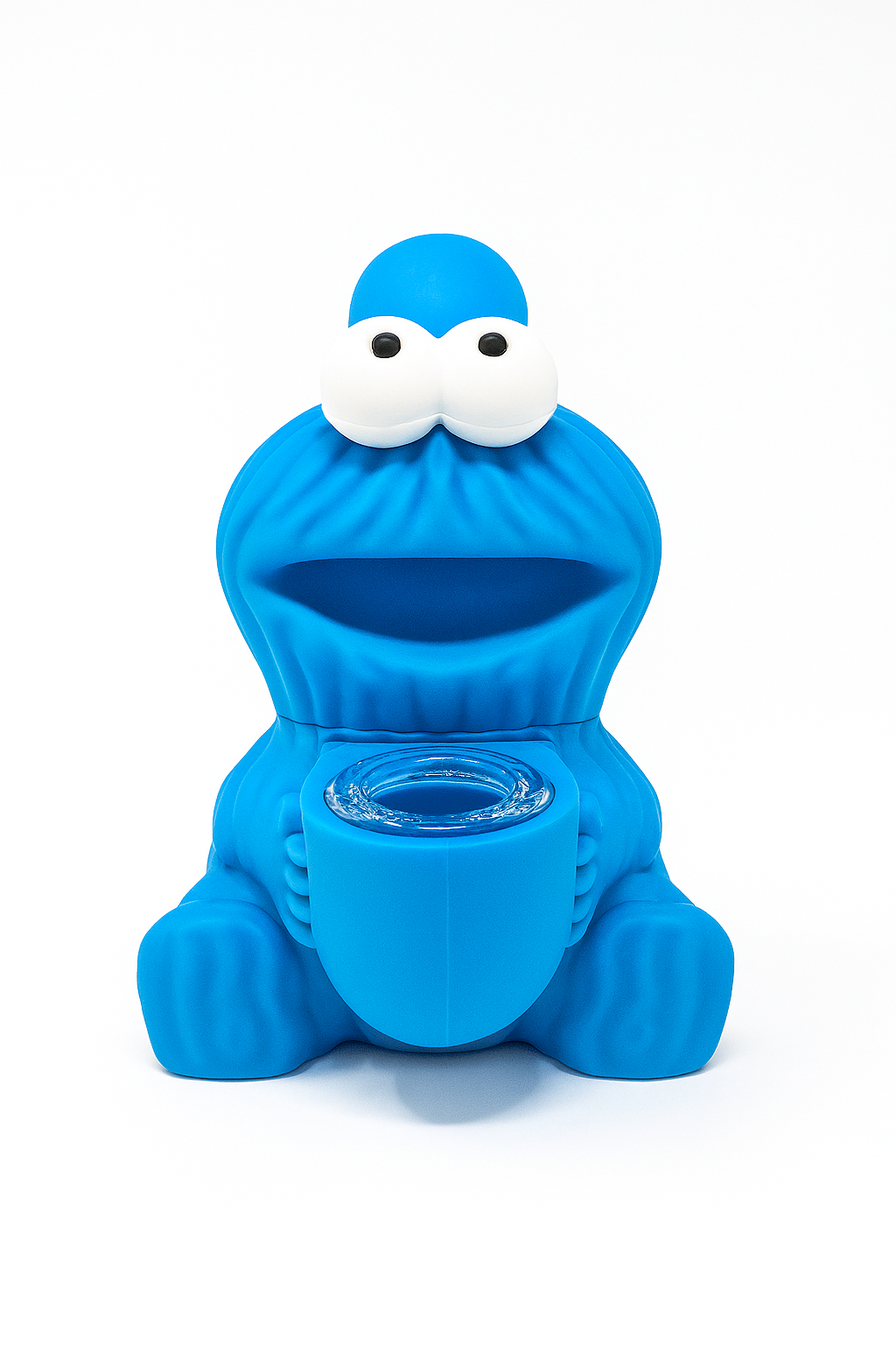 4.5'' Cookie Monster Silicone Water Pipe with Glass Bowl