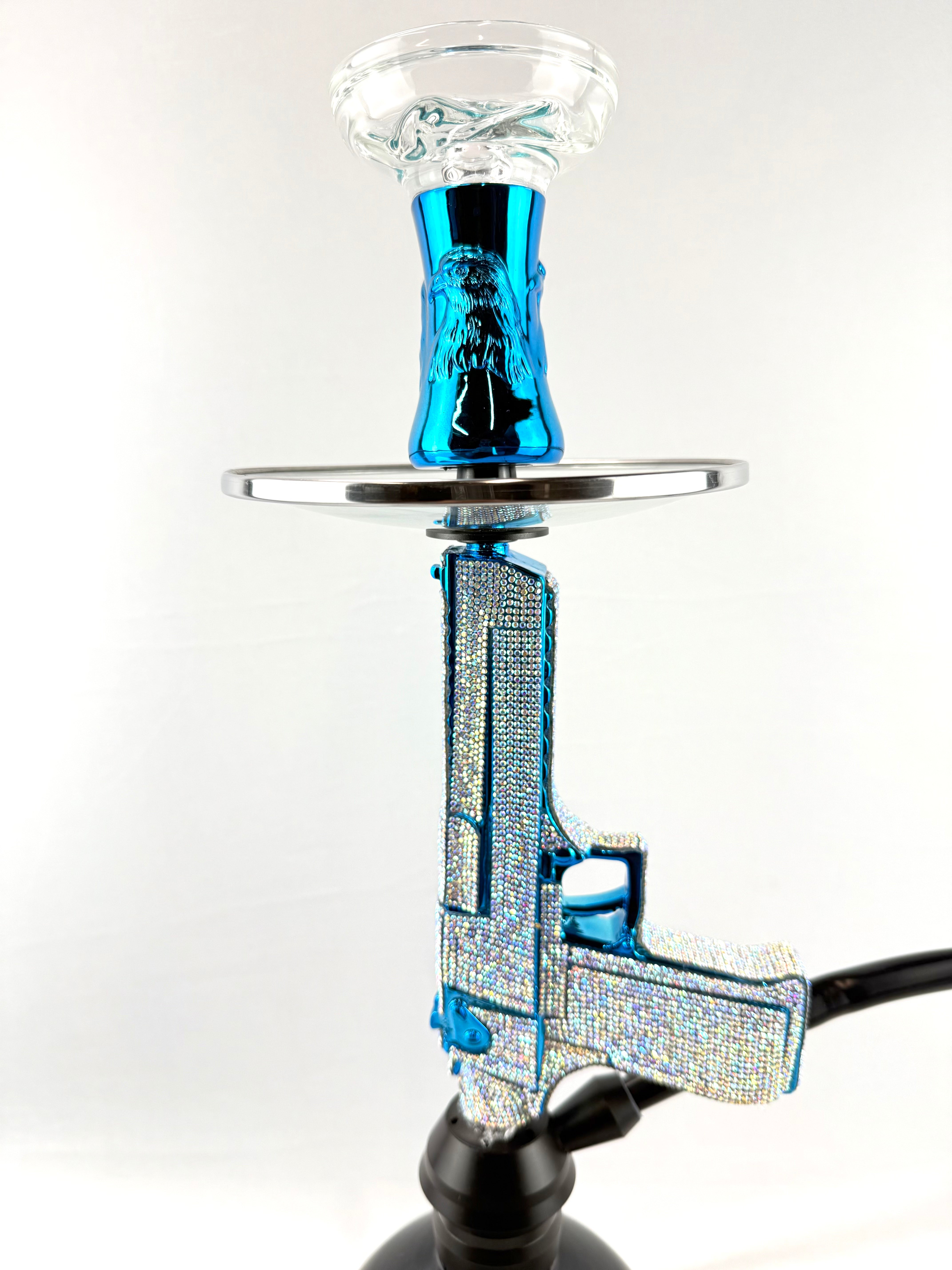 24" Hookah Set Pistol Shape Hookah with Full Shiny Diamonds