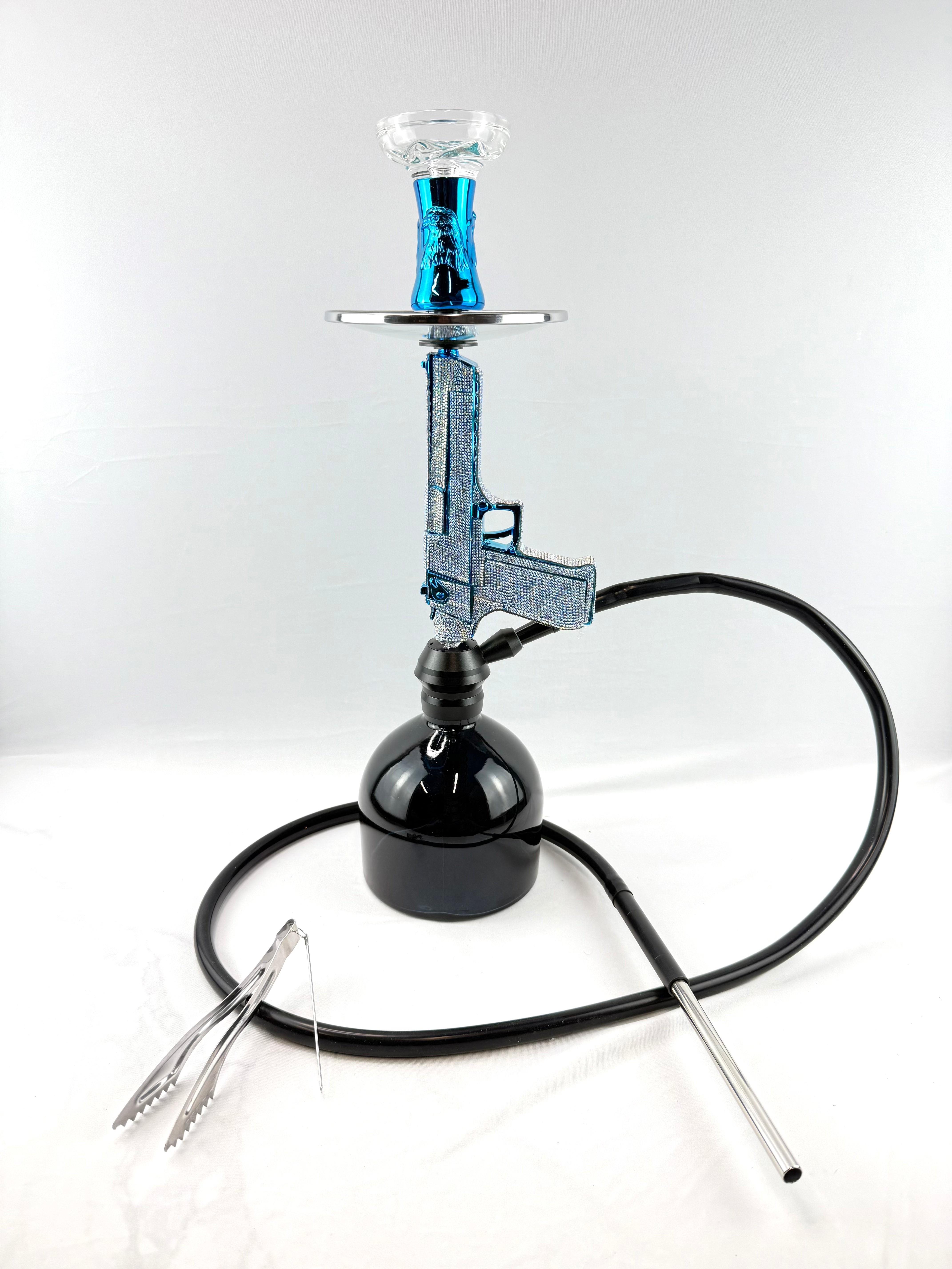 24" Hookah Set Pistol Shape Hookah with Full Shiny Diamonds