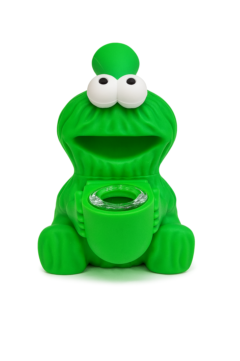 4.5'' Cookie Monster Silicone Water Pipe with Glass Bowl