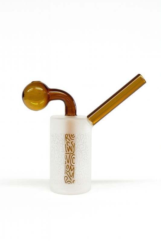 4.5" Frost Glass Oil Burner Bubbler Pipe - 401 Distribution Inc