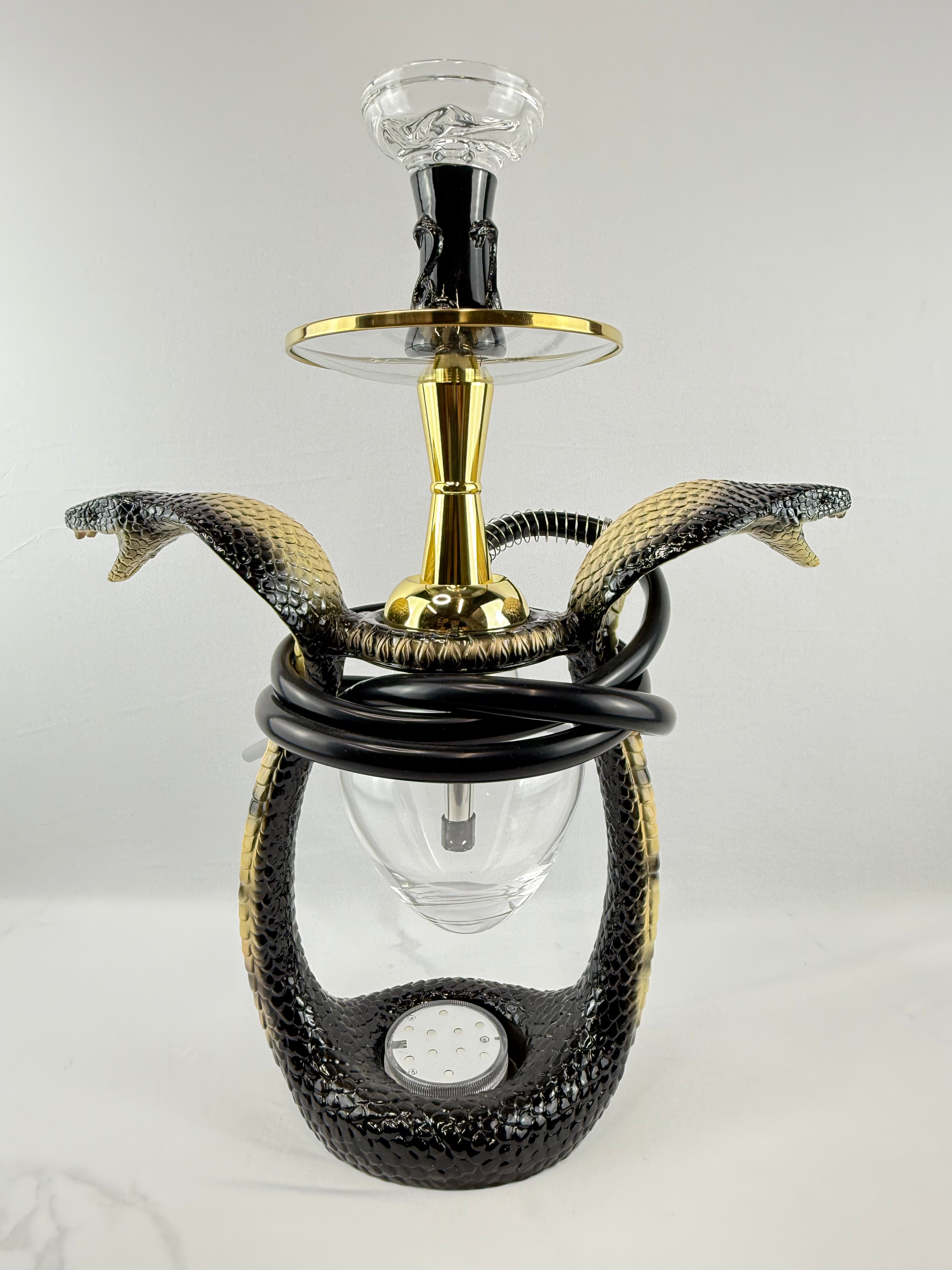 Luxury Two-Headed Snake-Shaped Premium Hookah Complete Set with LED Light