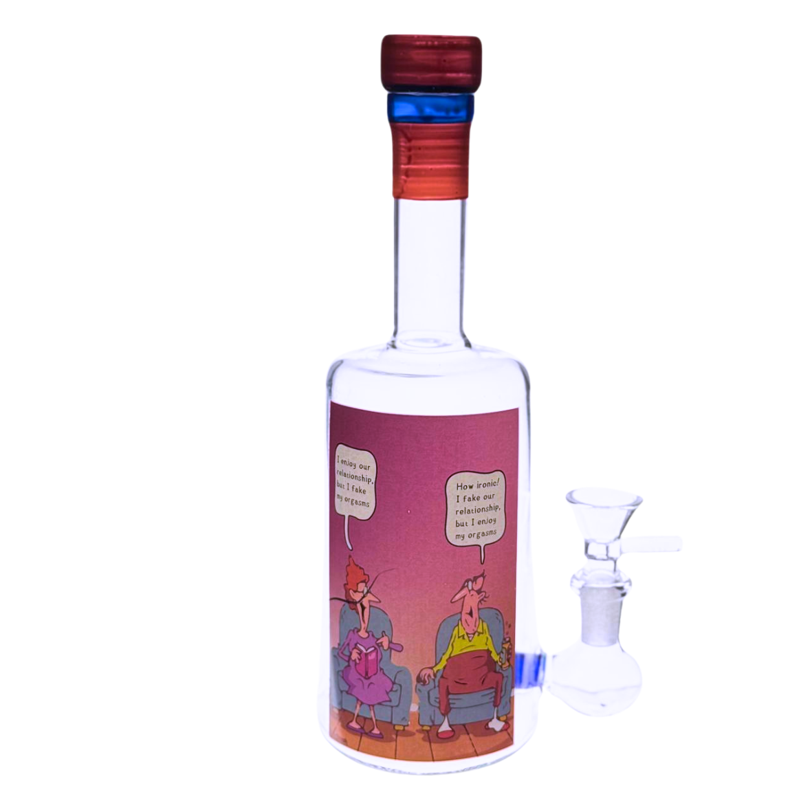 6″ Wine Bottle Design Glass Bong