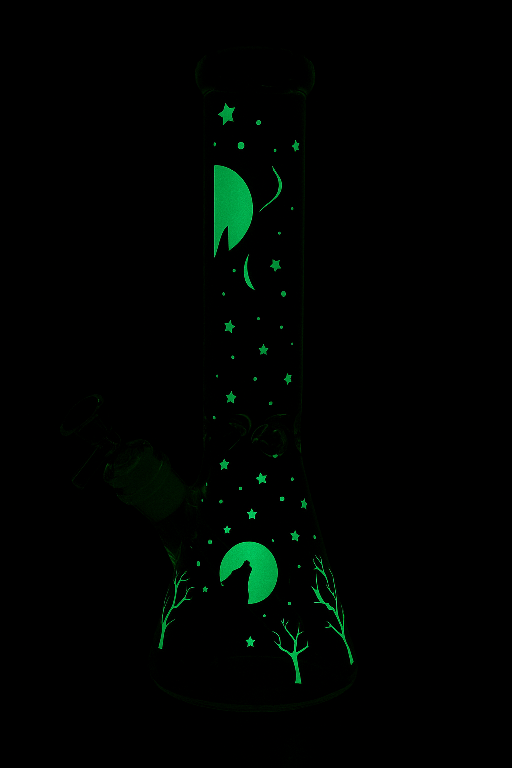 10'' Glow in The Dark Glass Bong