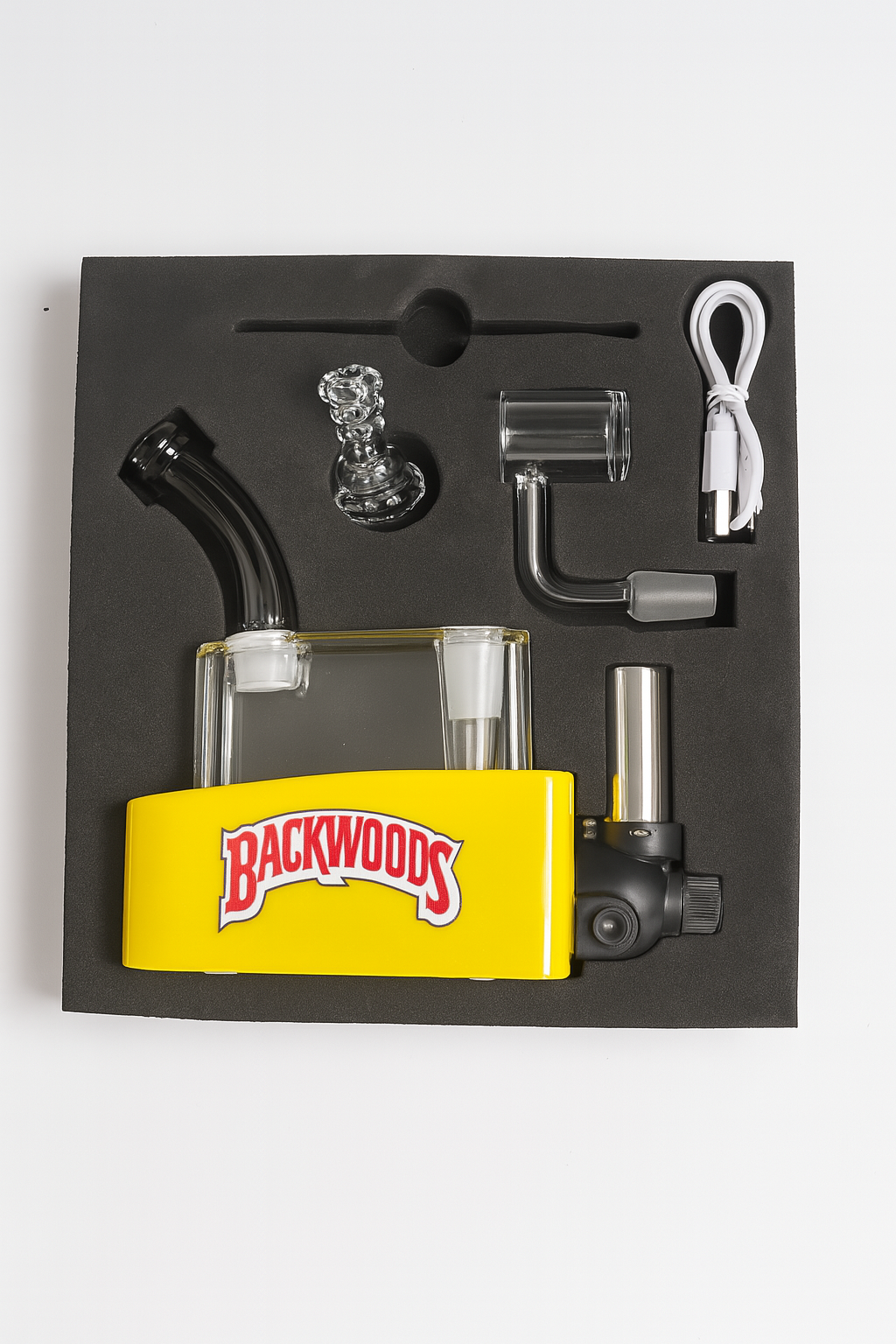 Smoke Set W/ 7''x7" Oil Rig Built-in Torch and Lights