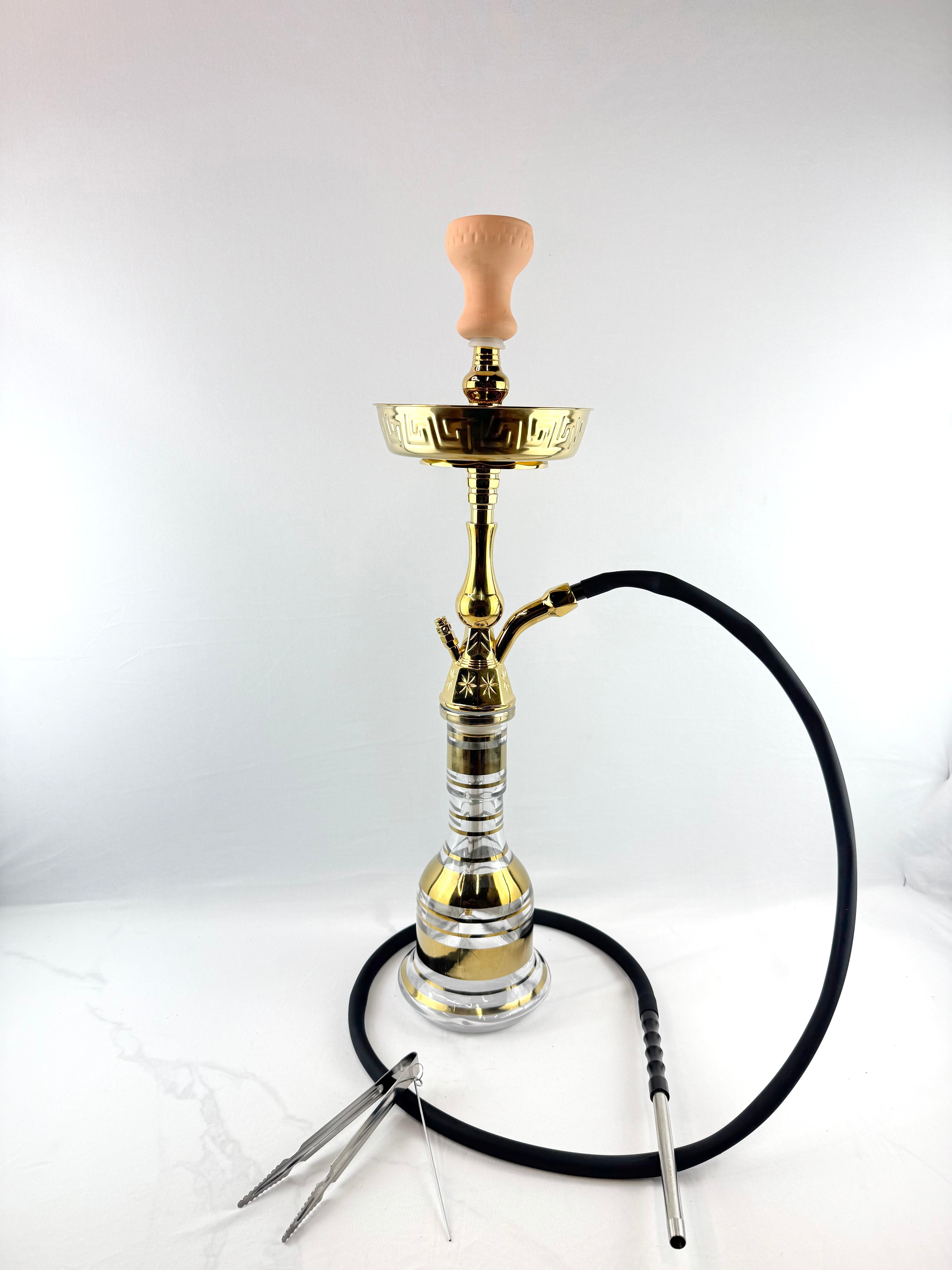 22" Monam Engraved Metal Single Hose Hookah