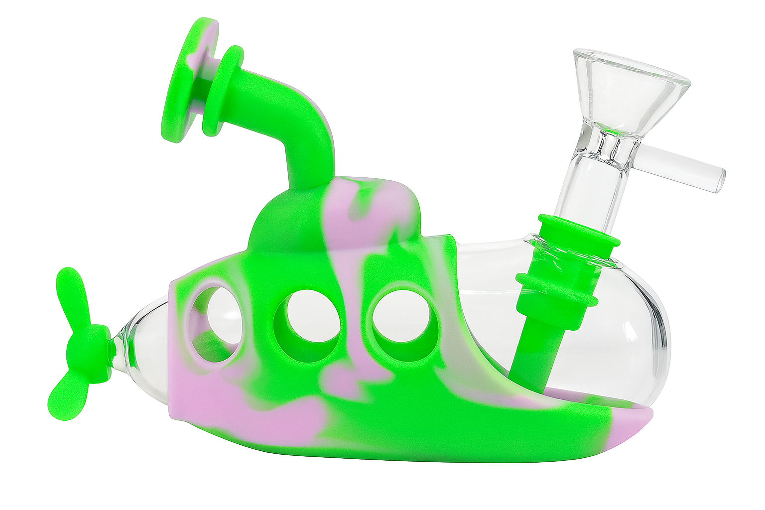 Silicone 5" Submarine Bubbler W/ Glass Chamber