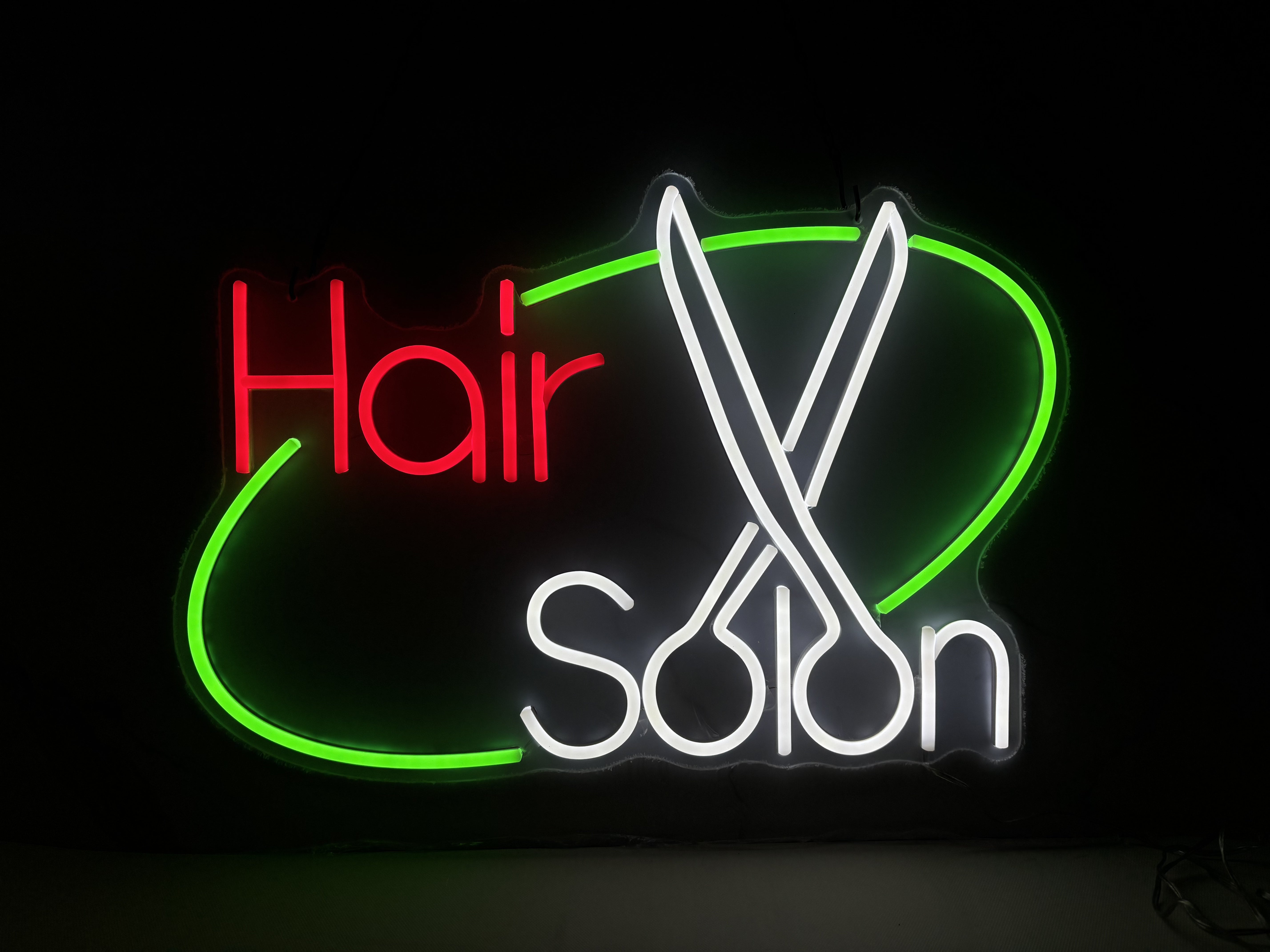 "Hair Saloon" Led Sign 22"x15"
