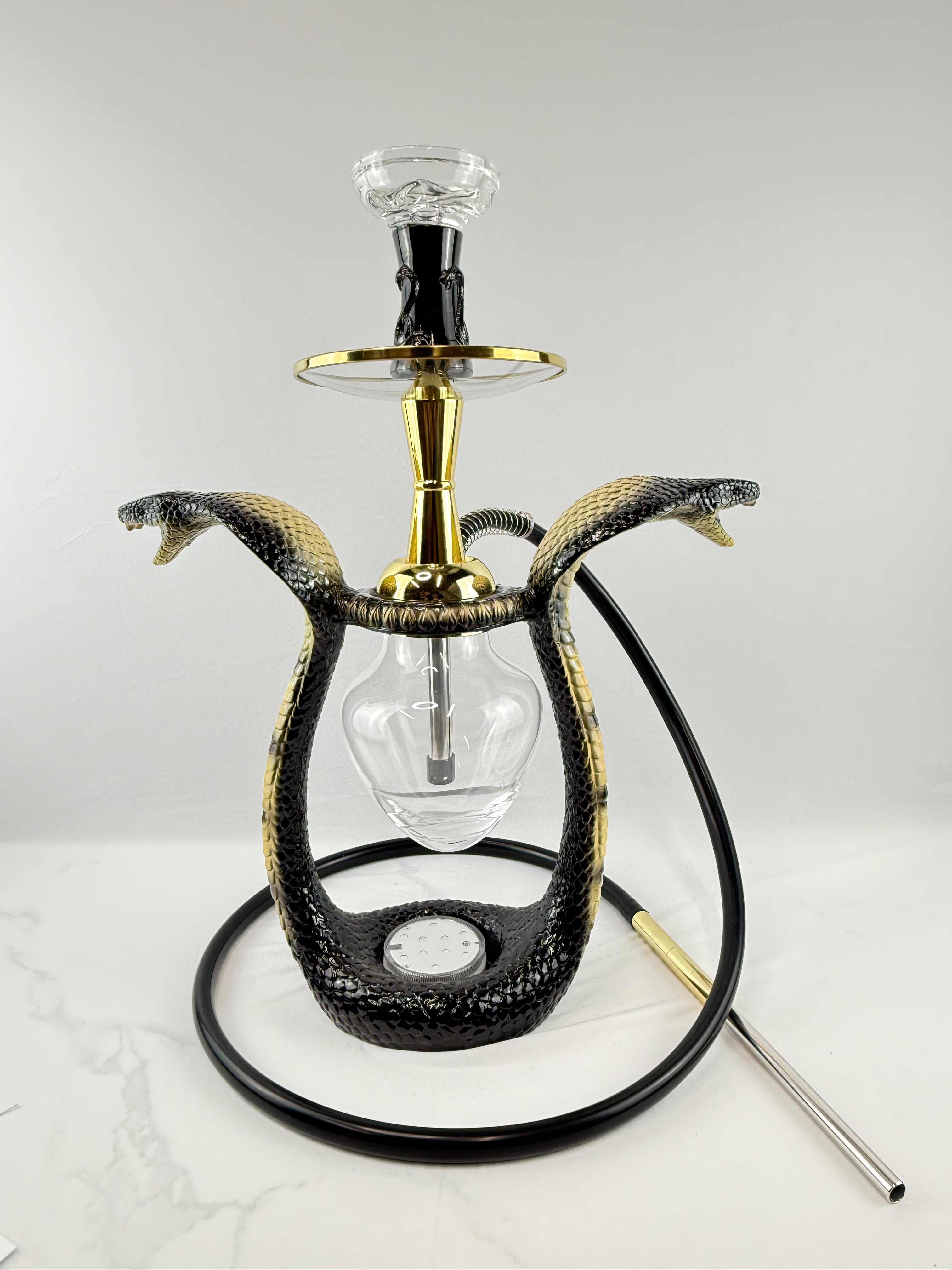 Luxury Two-Headed Snake-Shaped Premium Hookah Complete Set with LED Light