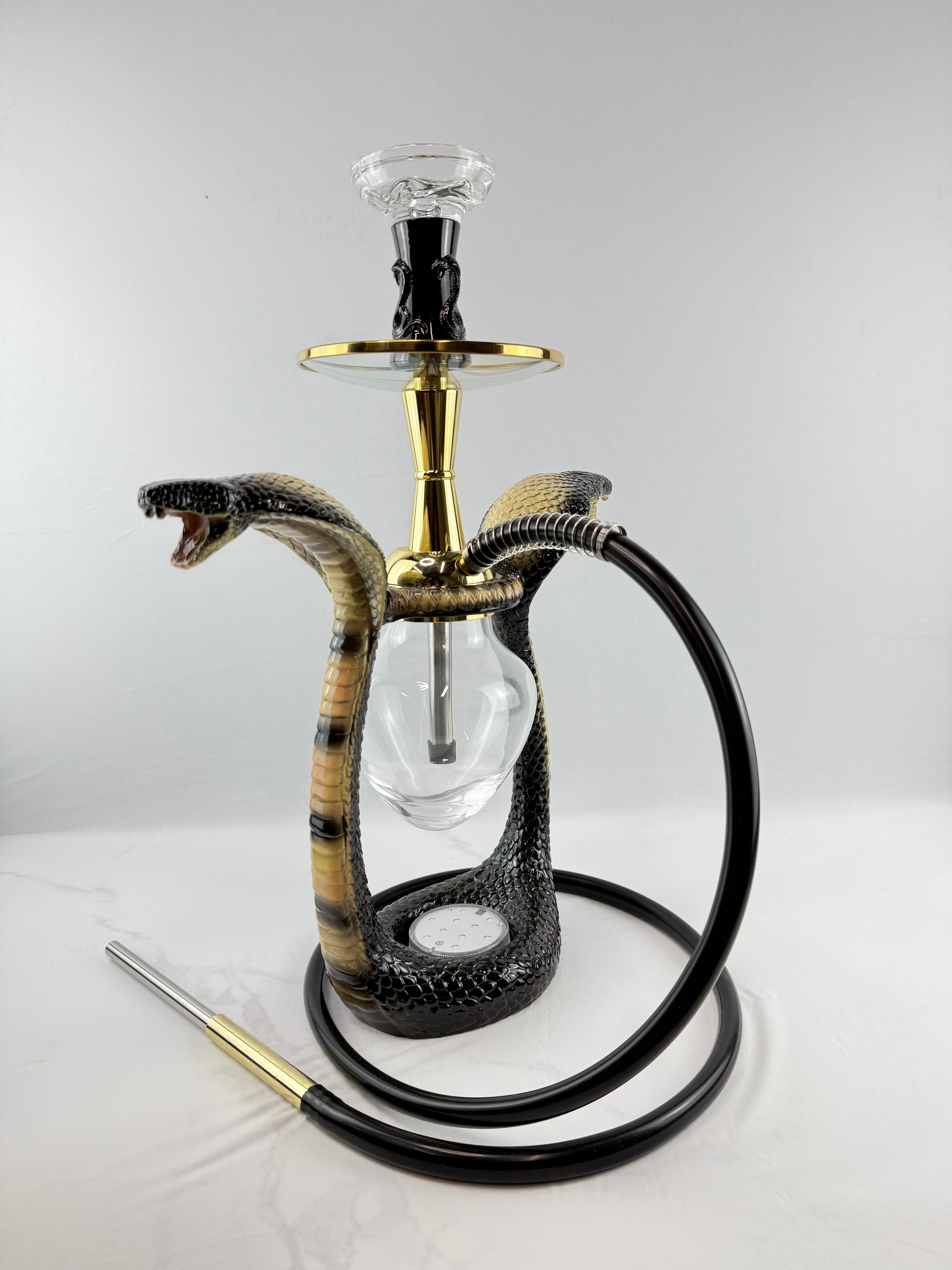 Luxury Two-Headed Snake-Shaped Premium Hookah Complete Set with LED Light