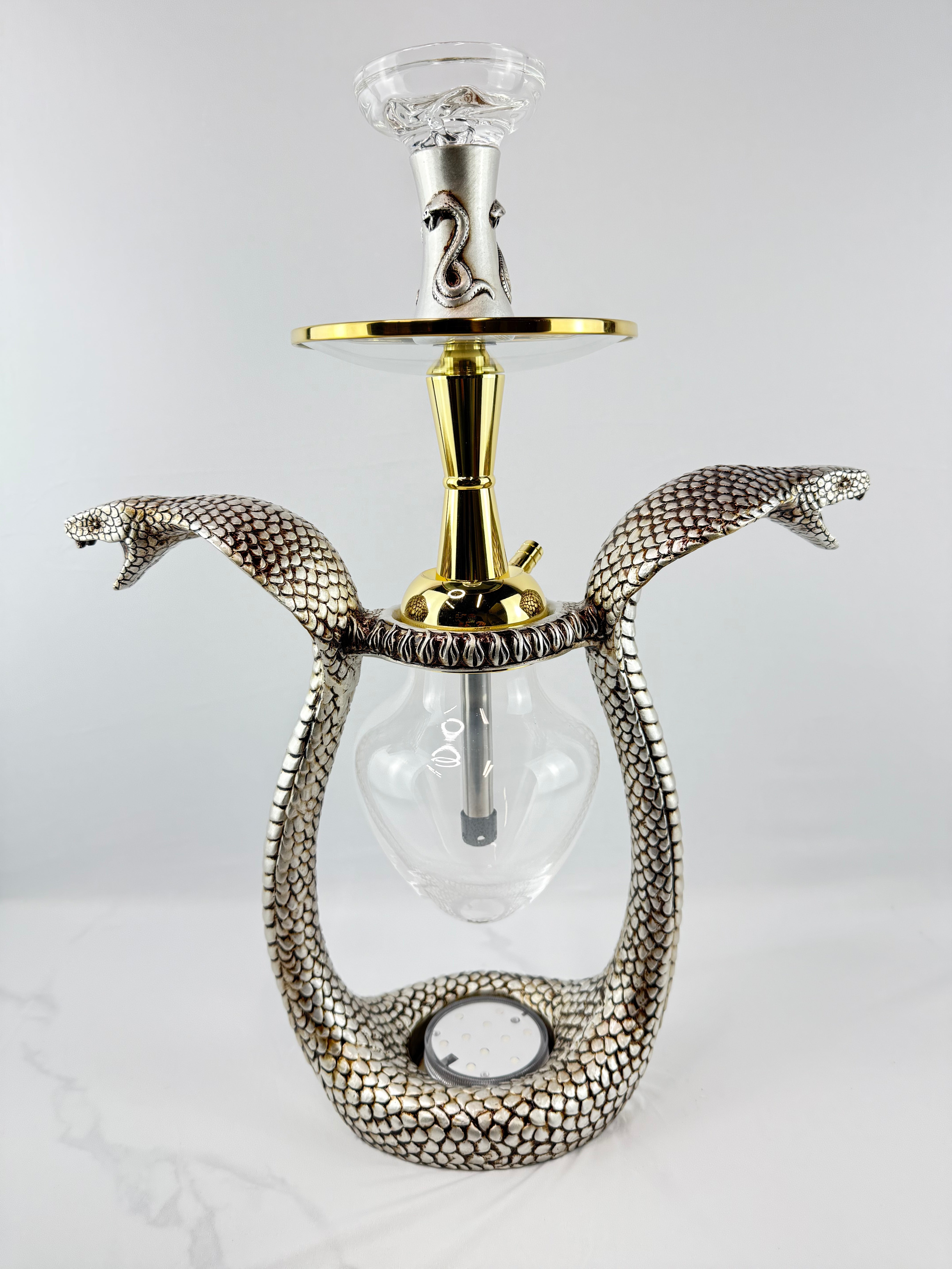 Luxury Two-Headed Snake-Shaped Premium Hookah Complete Set with LED Light