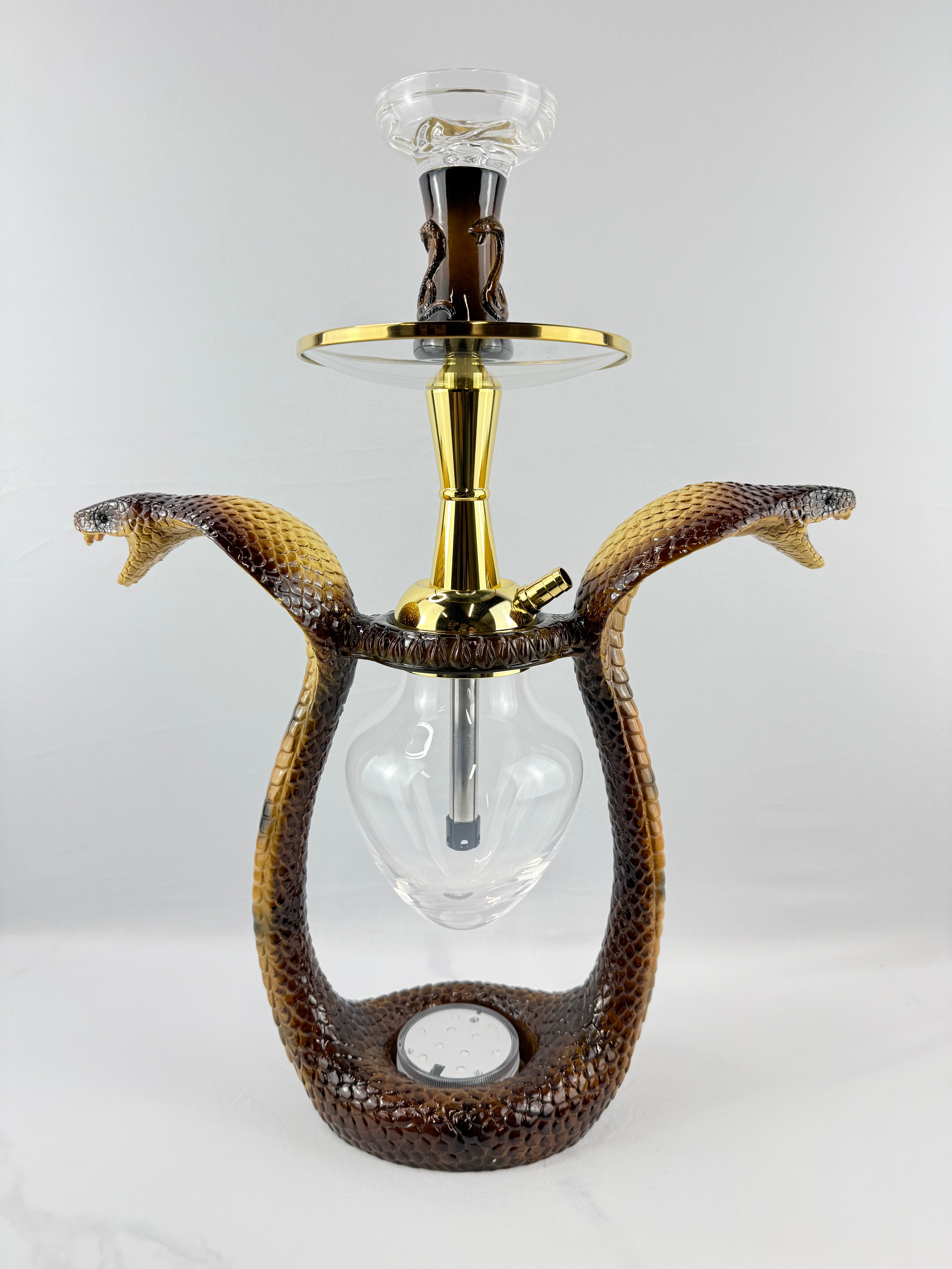 Luxury Two-Headed Snake-Shaped Premium Hookah Complete Set with LED Light