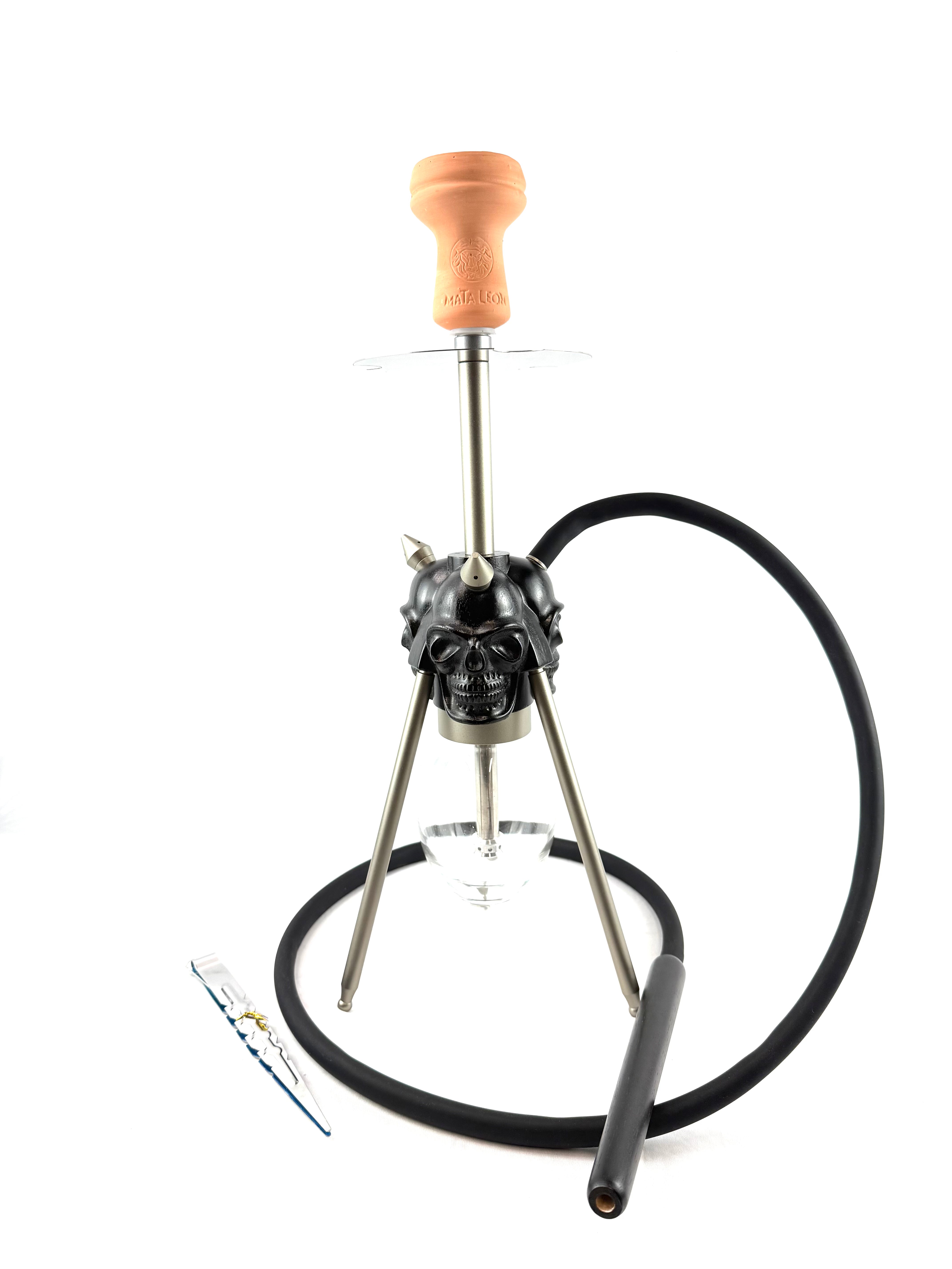 21" Mona Spider Body Shaped Base Evil Smile Skull Single Hose Hookah Tripod