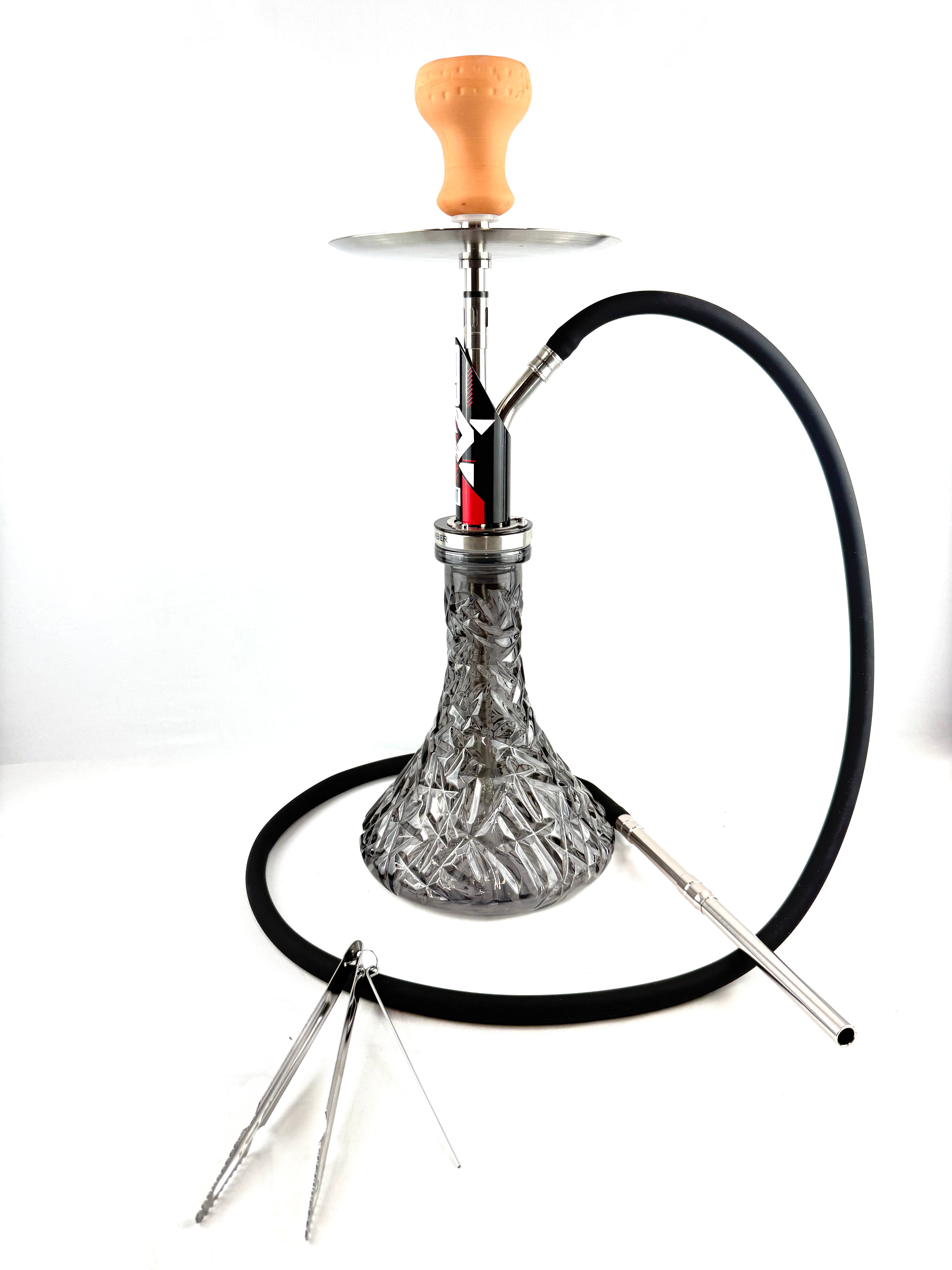 22" Mona Tapered Grooved Base Modern Sleek Body Single Hose Hookah