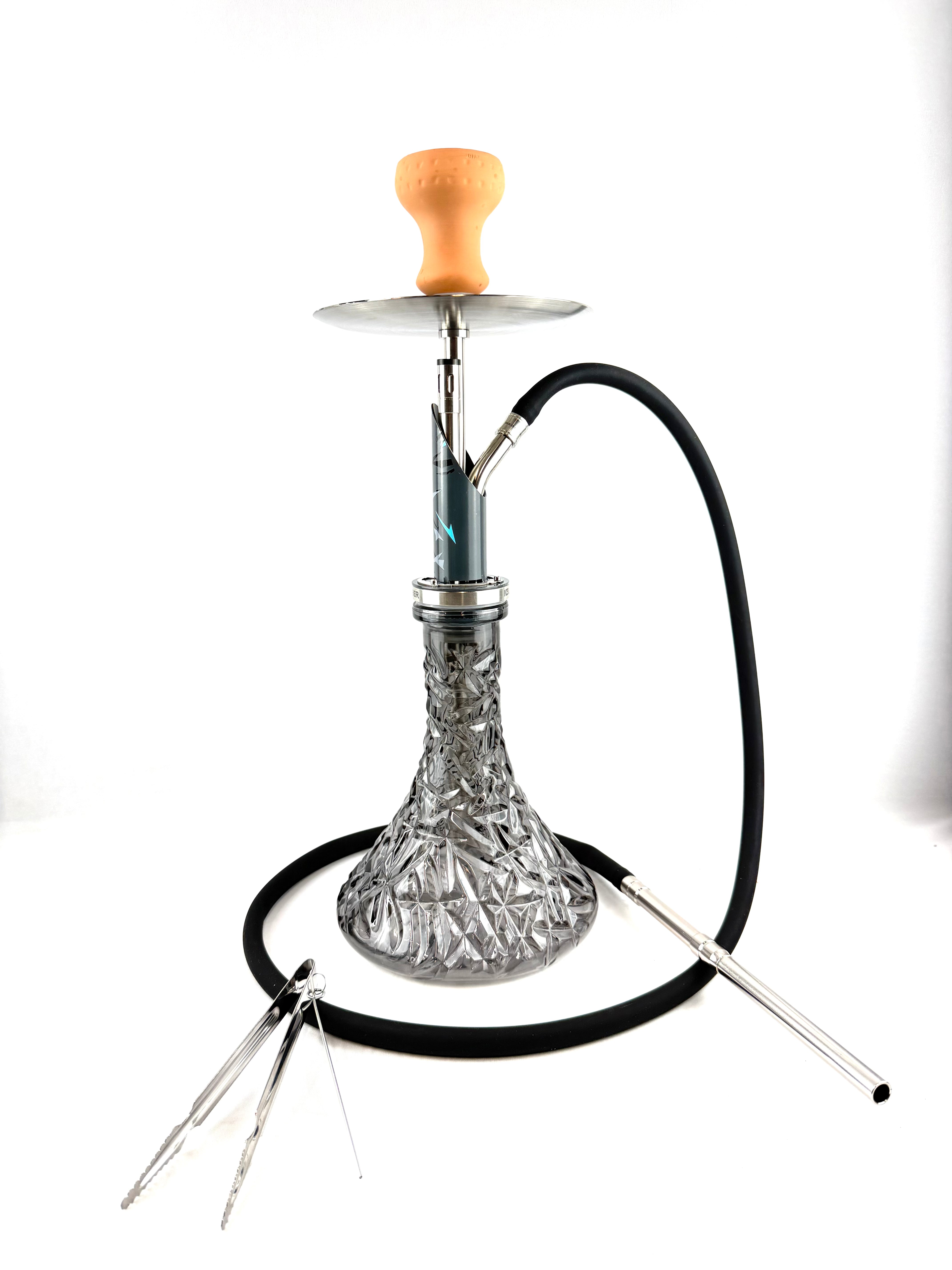 22" Mona Tapered Grooved Base Modern Sleek Body Single Hose Hookah