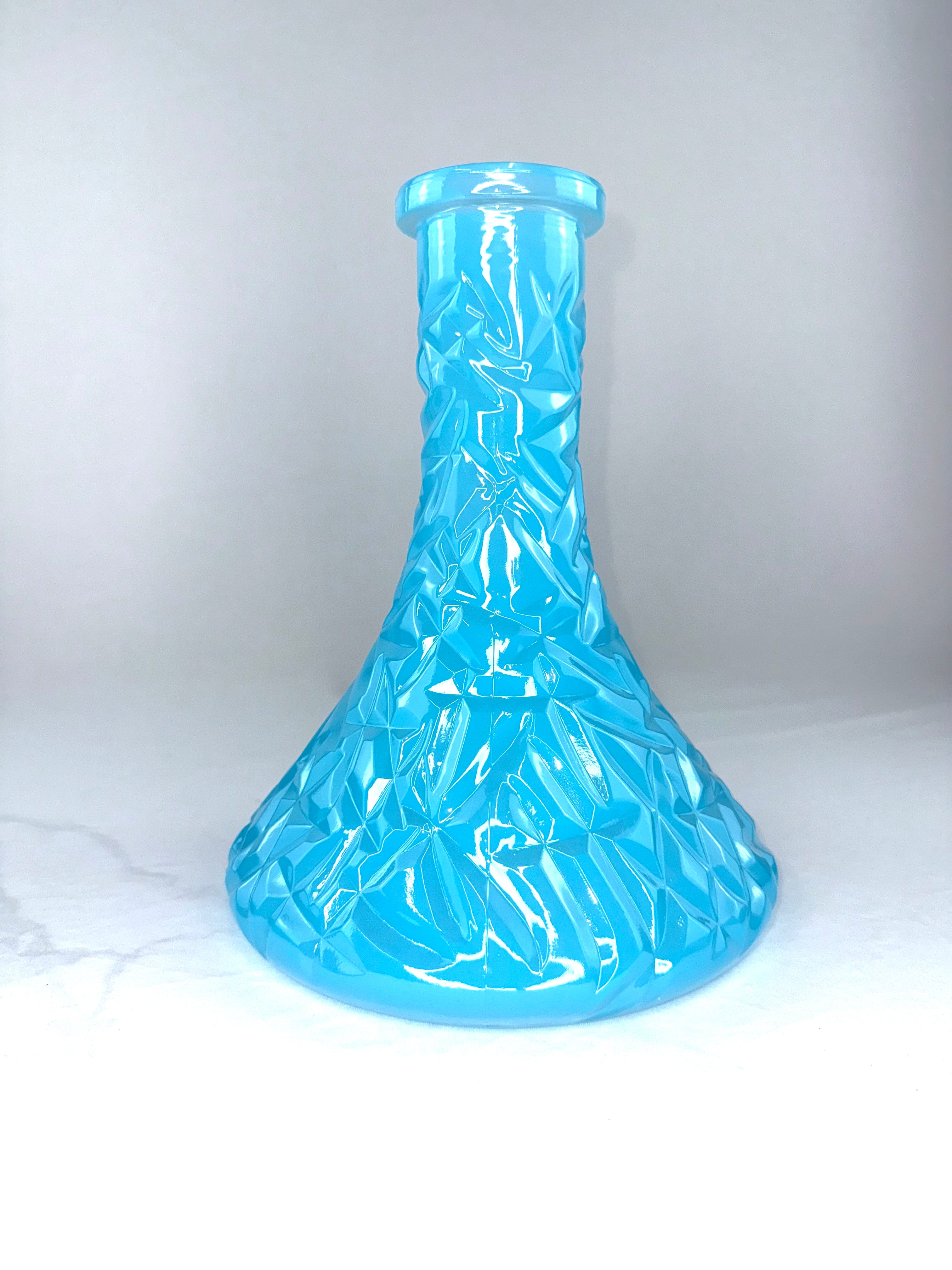 23" Mona Assorted Grooved Glass Base Metal Single Hose Hookah