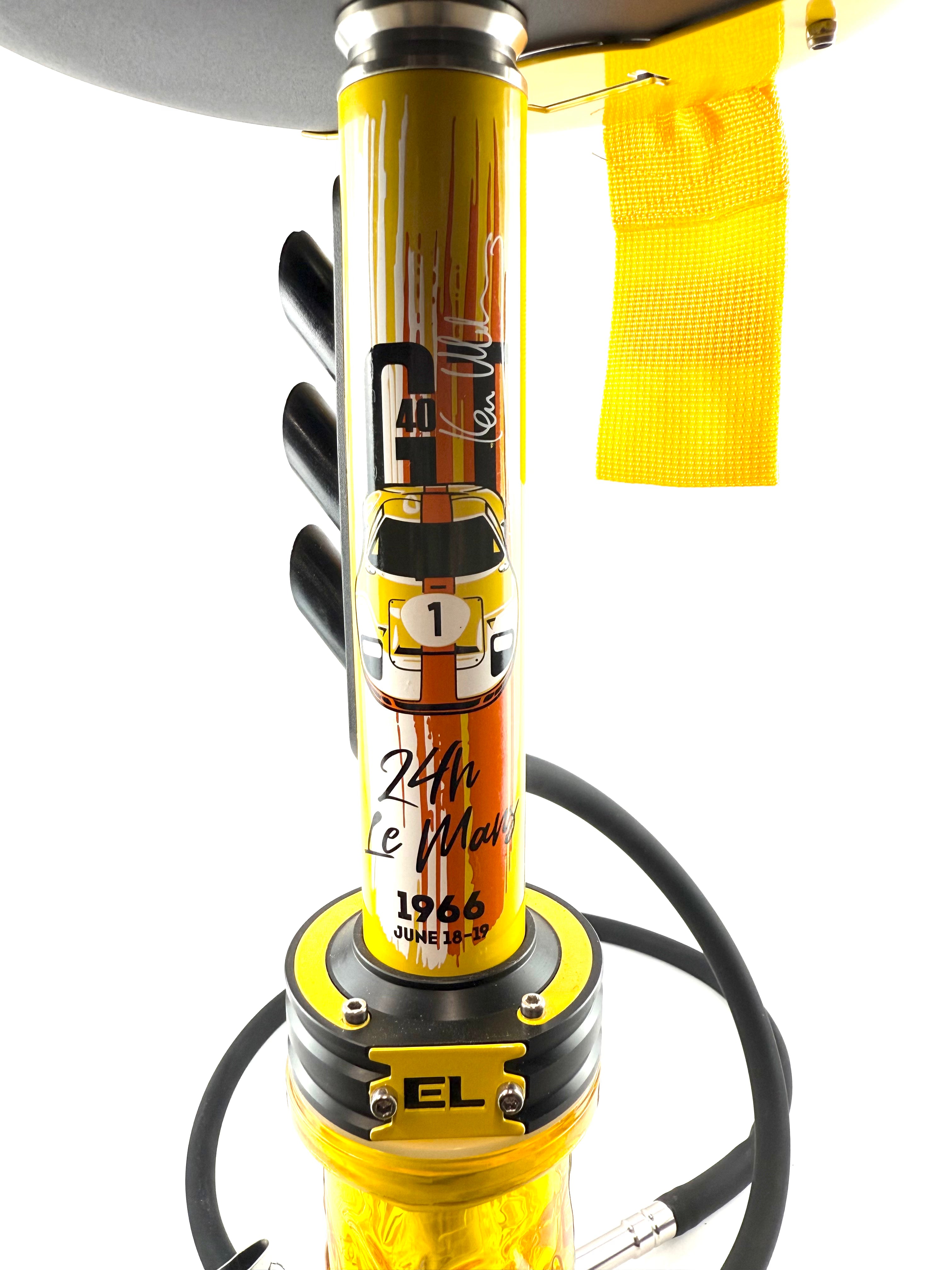 23" Mona Assorted Grooved Glass Base Metal Single Hose Hookah