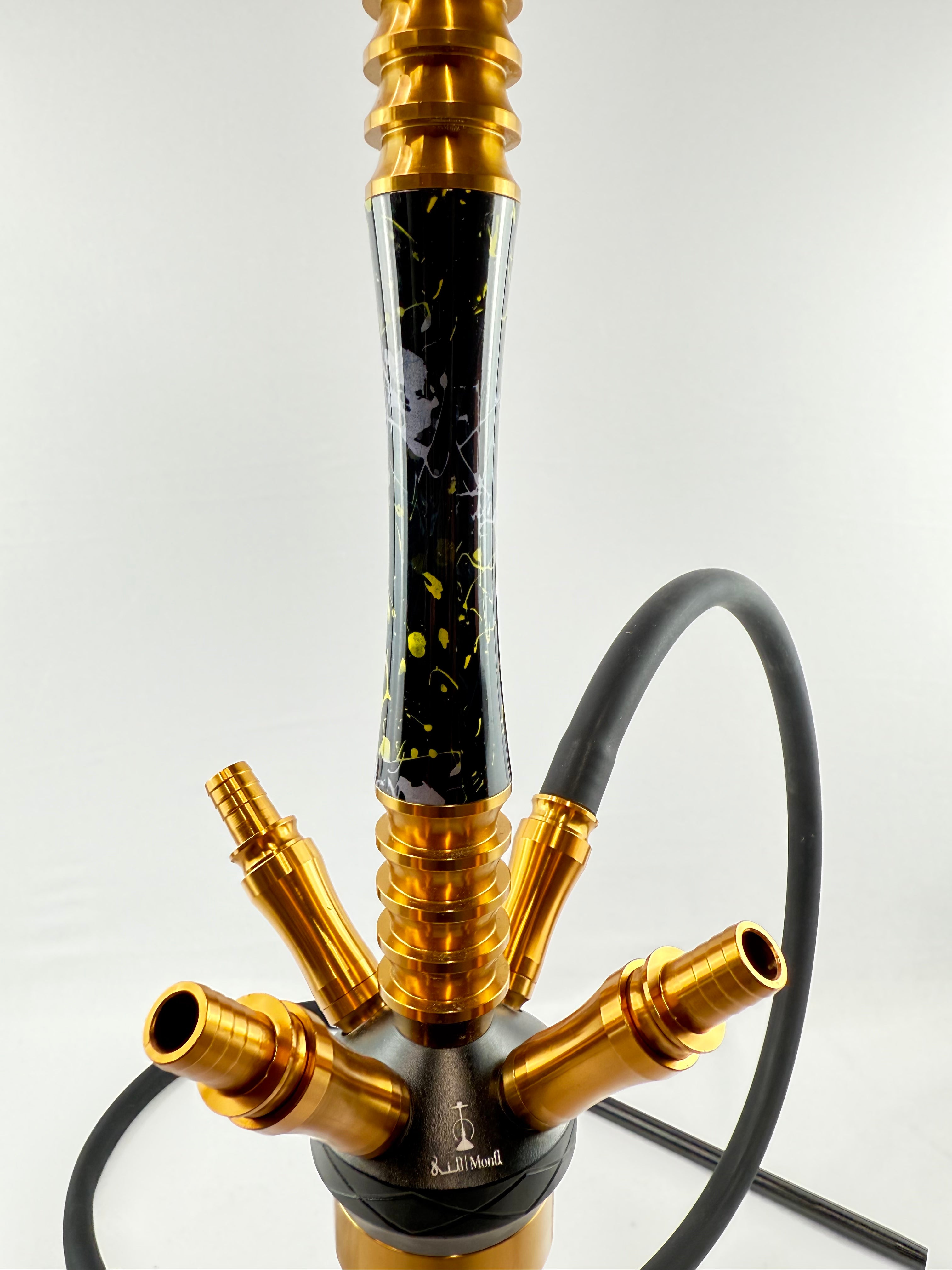 24" Mona Grooved Glass Base w/copper head,  4  Hose Hookah, 1 hose inc.