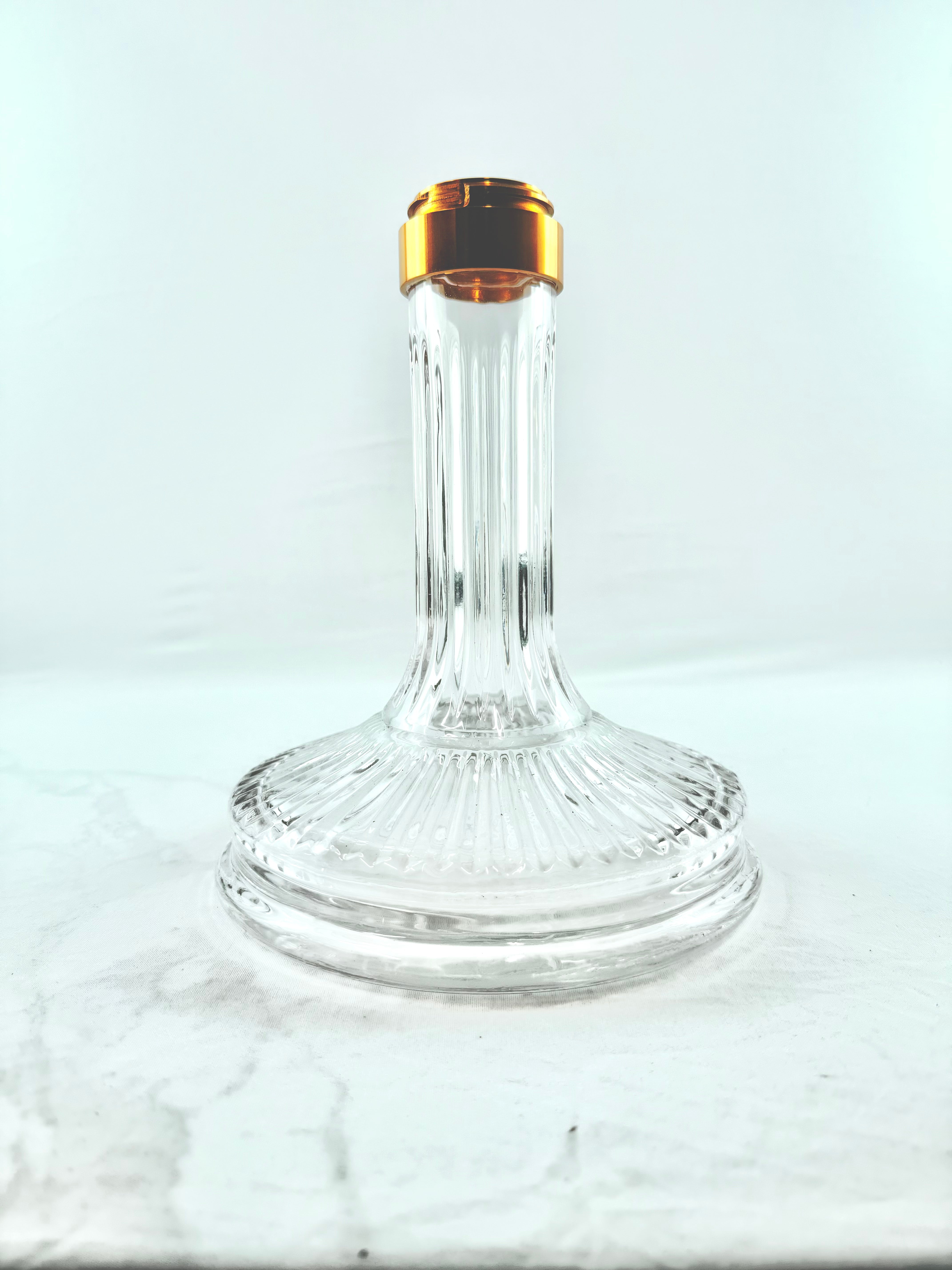 24" Mona Grooved Glass Base w/copper head,  4  Hose Hookah, 1 hose inc.