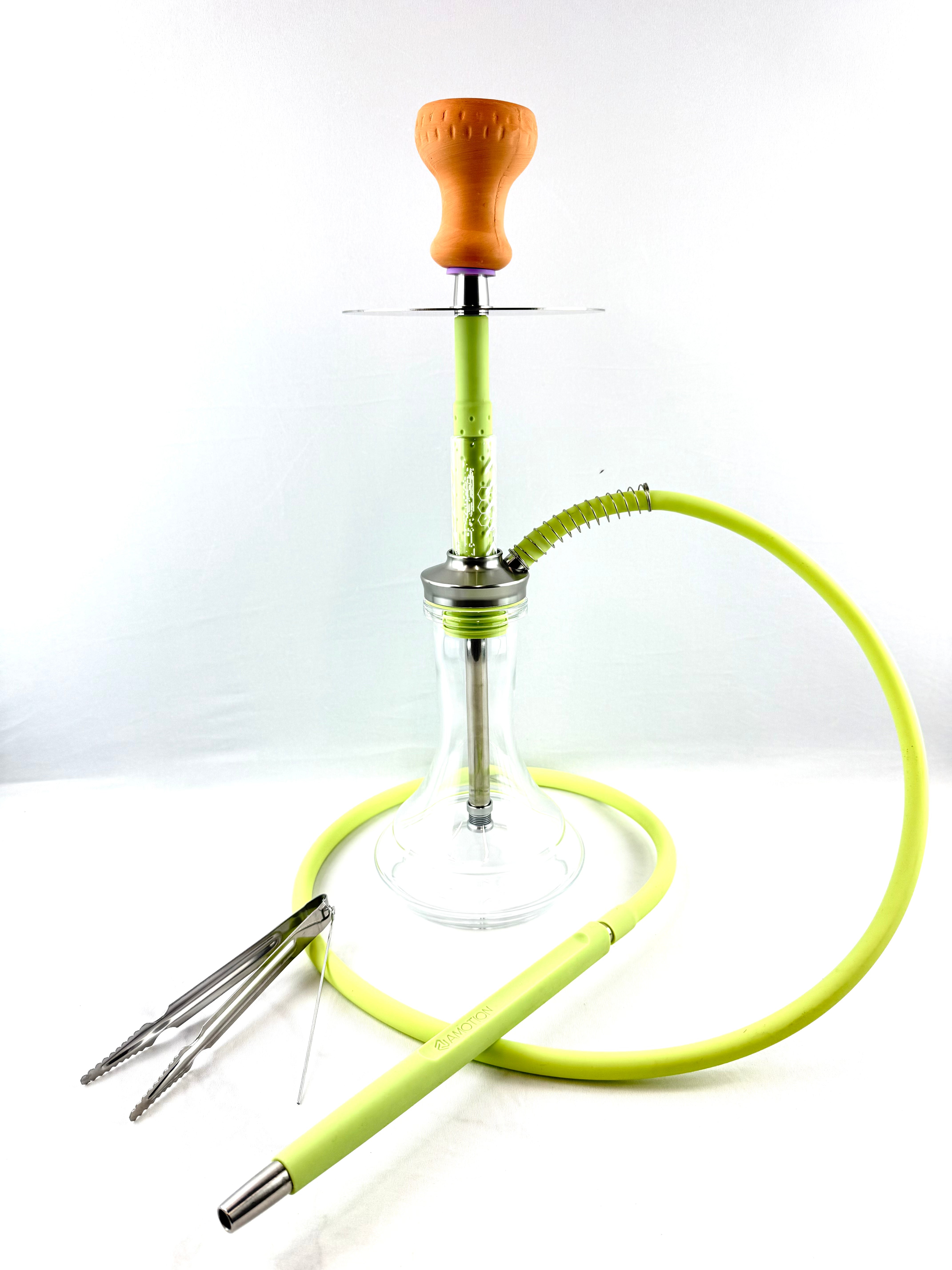 20" Mona Tapered Glass With Assorted Matt/Metal Color Body Single Hose Hookah