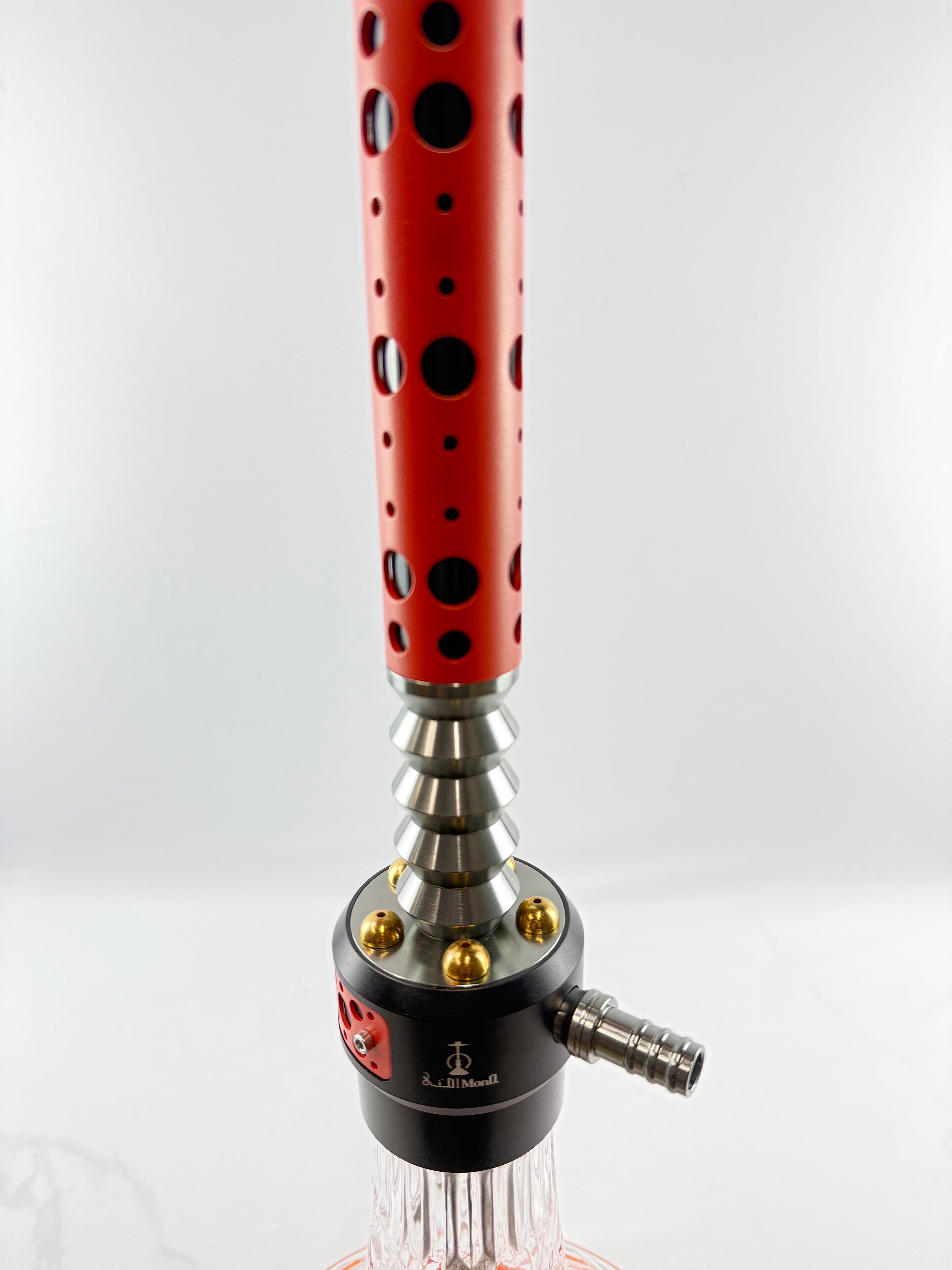 28" Mona Grooved Glass Base Modern Style Dual Color Single Hose Hookah