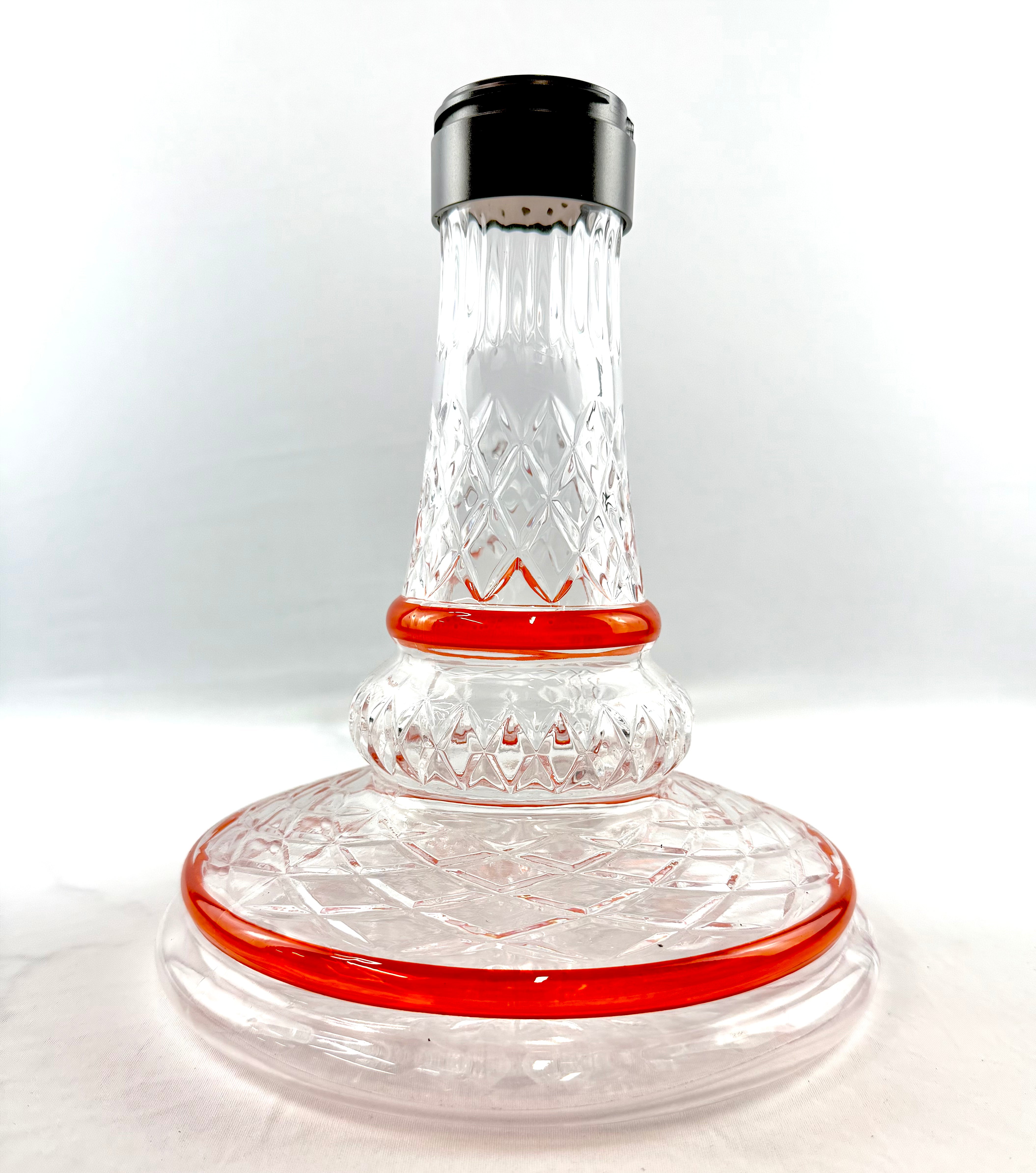 28" Mona Grooved Glass Base Modern Style Dual Color Single Hose Hookah